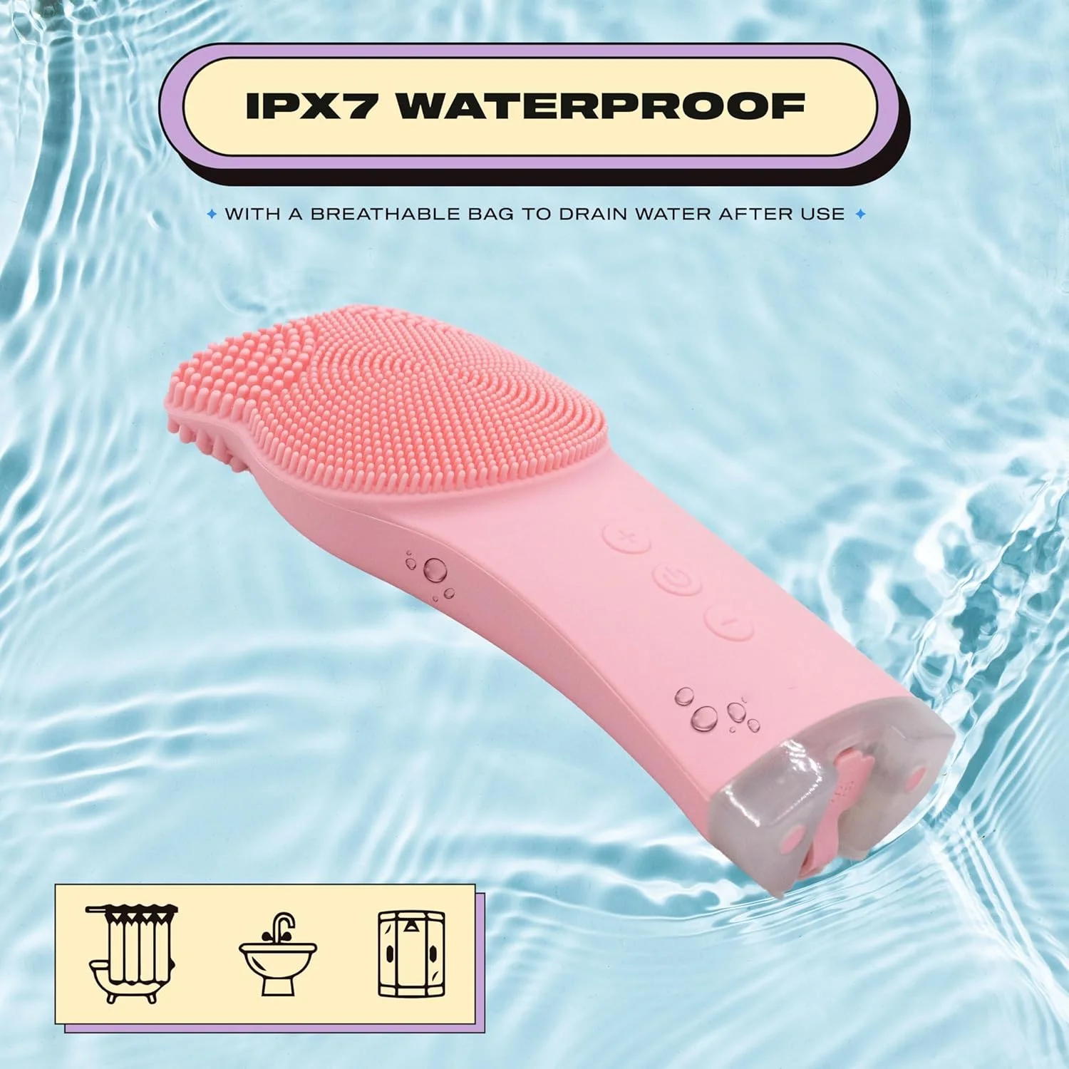 برس پاک کننده صورت سیلیکونی - اسکرابر صورت - برس پاک کننده صورت سیلیکونی - لایه بردار برس صورت - برس پاک کننده صورت - برس شستشوی صورت - برس های صورت برای تمیز کردن و لایه برداری - صورتی