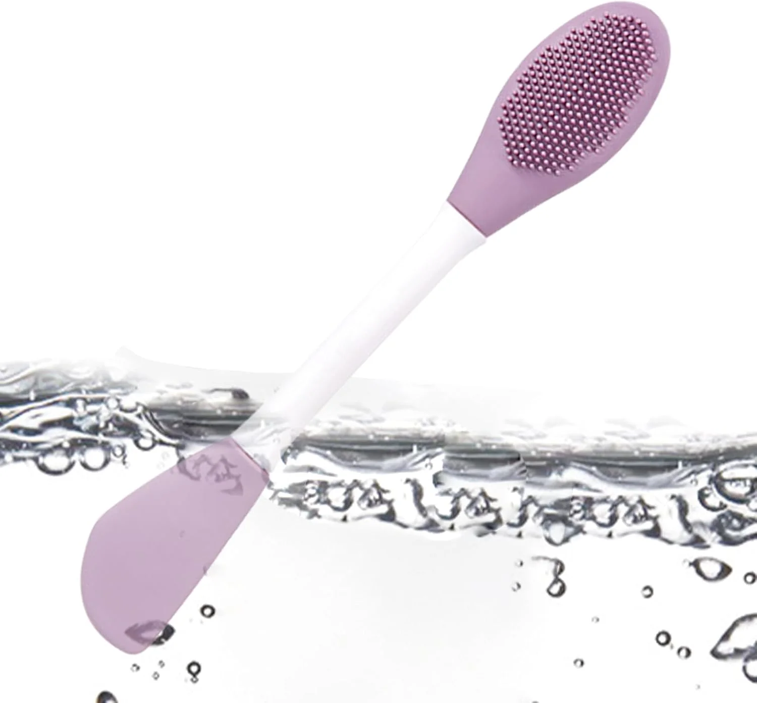 Silicone Facial Brush | Double-Headed Face Clay Wash Brush,Deep Cleaning Scrubbing Tool, Ergonomic Handle Facial Applicator Tool for Home Professional Salon