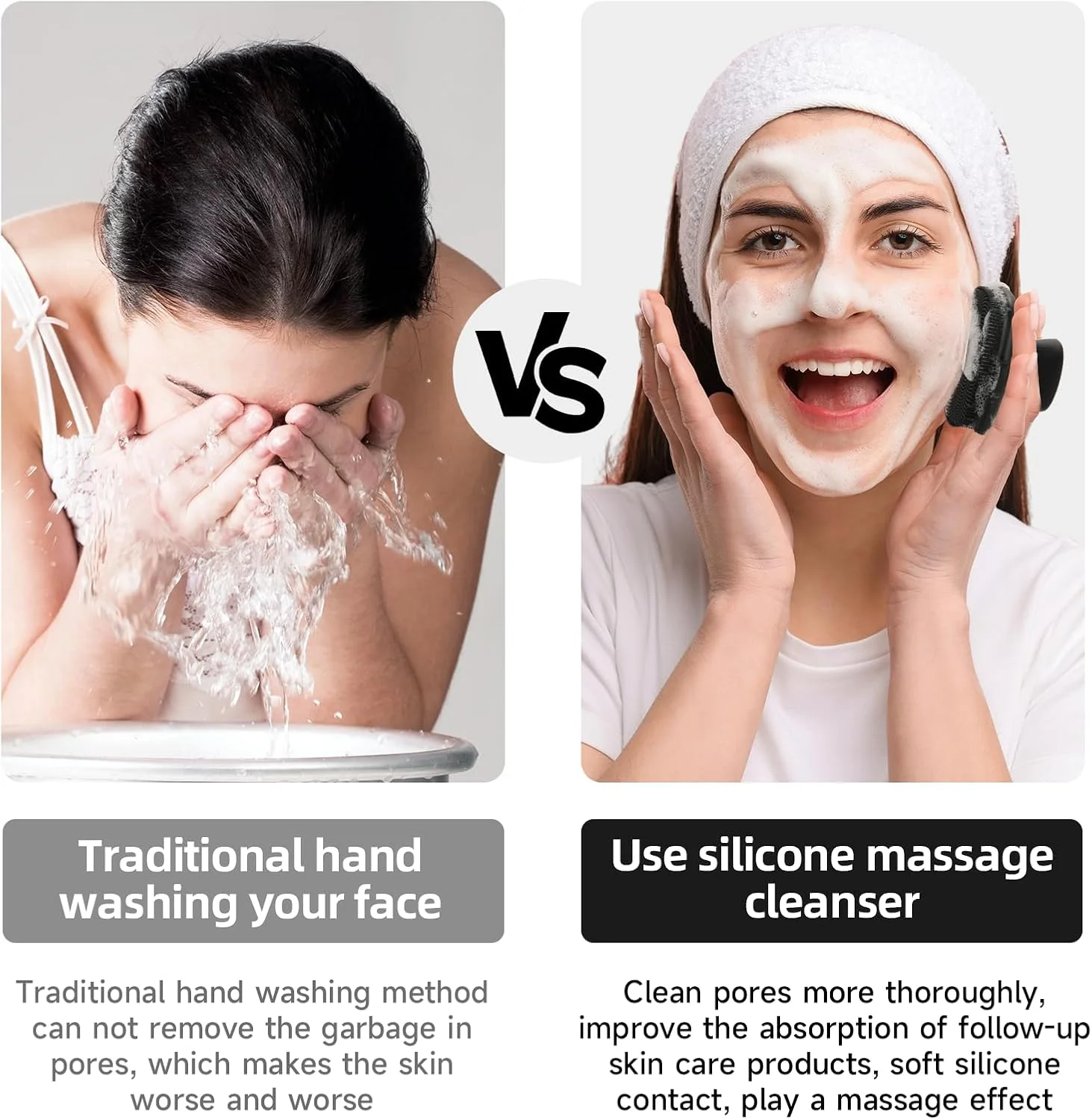 برس اسکراب سیلیکونی صورت، برس شستشوی ملایم صورت برای زنان و مردان، برس لایه بردار و پاک کننده دستی صورت