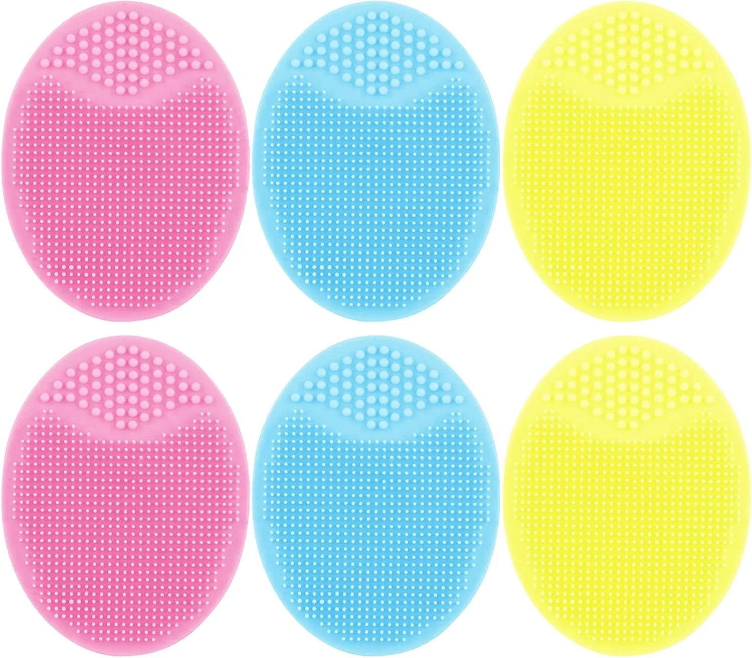 برس اسکراب سیلیکونی صورت - پد برس پاک کننده صورت، بسته 3، 6، 9 عددی، اسکراب لایه بردار برای از بین بردن جوش های سرسیاه - مناسب بانوان (رنگ های مختلف، 6 عدد)