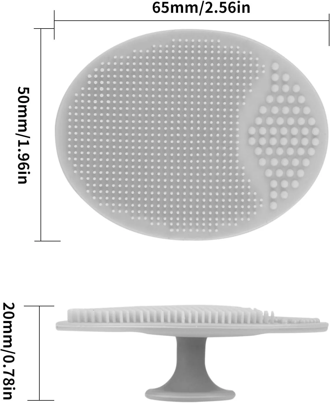 برس اسکراب سیلیکونی صورت - برس پاک کننده صورت، اسکرابر جوش سر سیاه، برس لایه بردار - پد پاک کننده صورت، پد پاک کننده دقیق منافذ، برس صورت حذف کننده آکنه - بسته 2 عددی، خاکستری و سفید