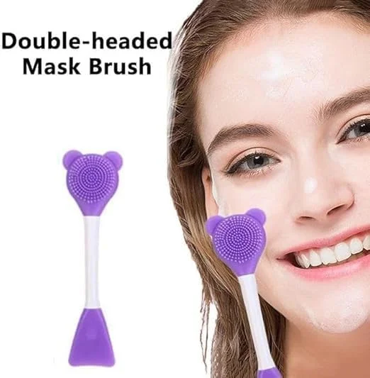 براش ماسک صورت سیلیکونی، اپلیکاتور ماسک صورت، اسکرابر پاک کننده آرایش، براش لایه بردار و پاک کننده صورت و لب و اپلیکاتور کره بدن - (بنفش)