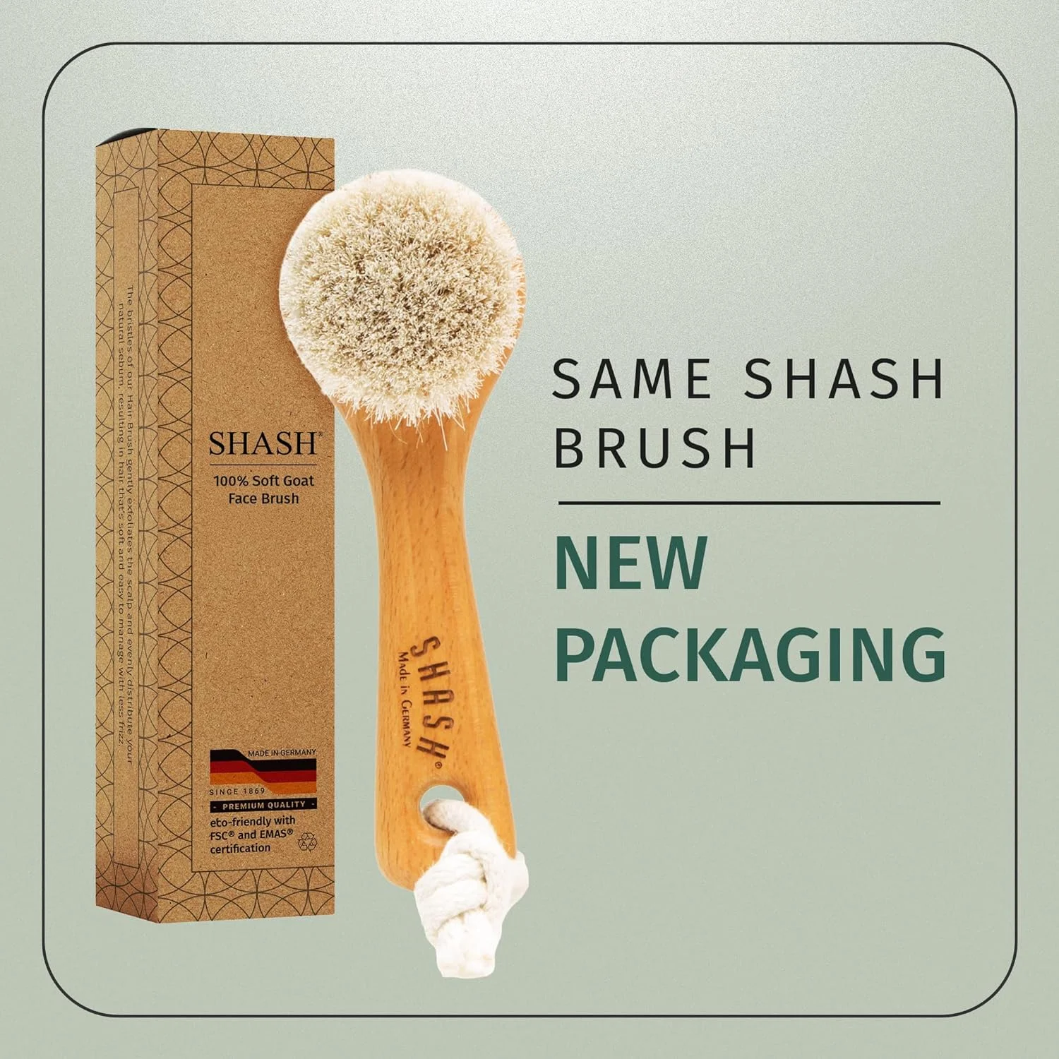 برس صورت لایه بردار Shash ساخت آلمان از سال 1869 - برس صورت با موی نرم بز، به آرامی پوست را لایه برداری می کند تا پوسته پوسته شدن و خطوط ریز را کاهش دهد و باعث درخشندگی پوست می شود