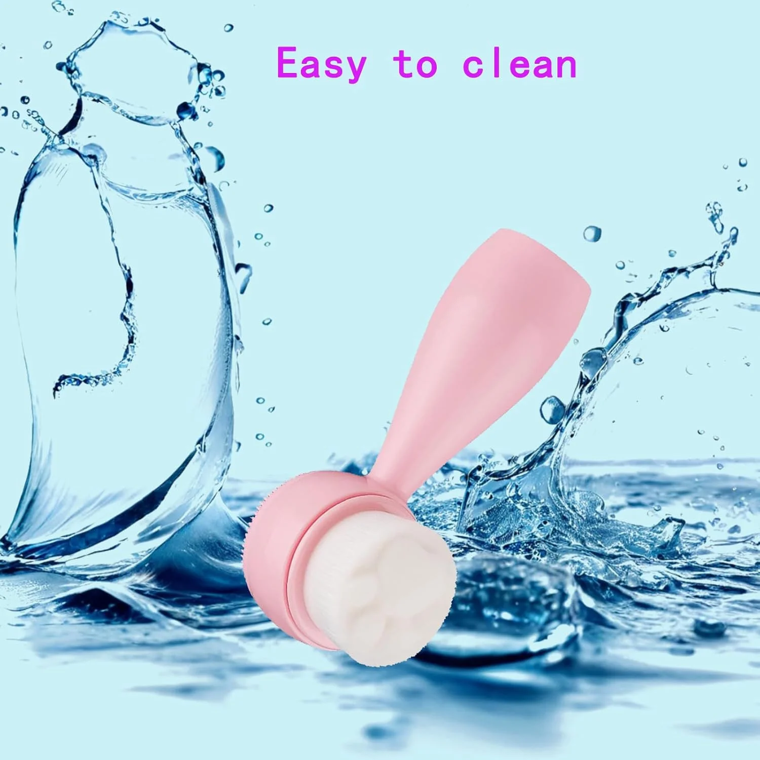 برس پاک کننده صورت برای لایه برداری عمیق منافذ و ماساژ آرایش - ابزار مراقبت از پوست 2 در 1 (صورتی)