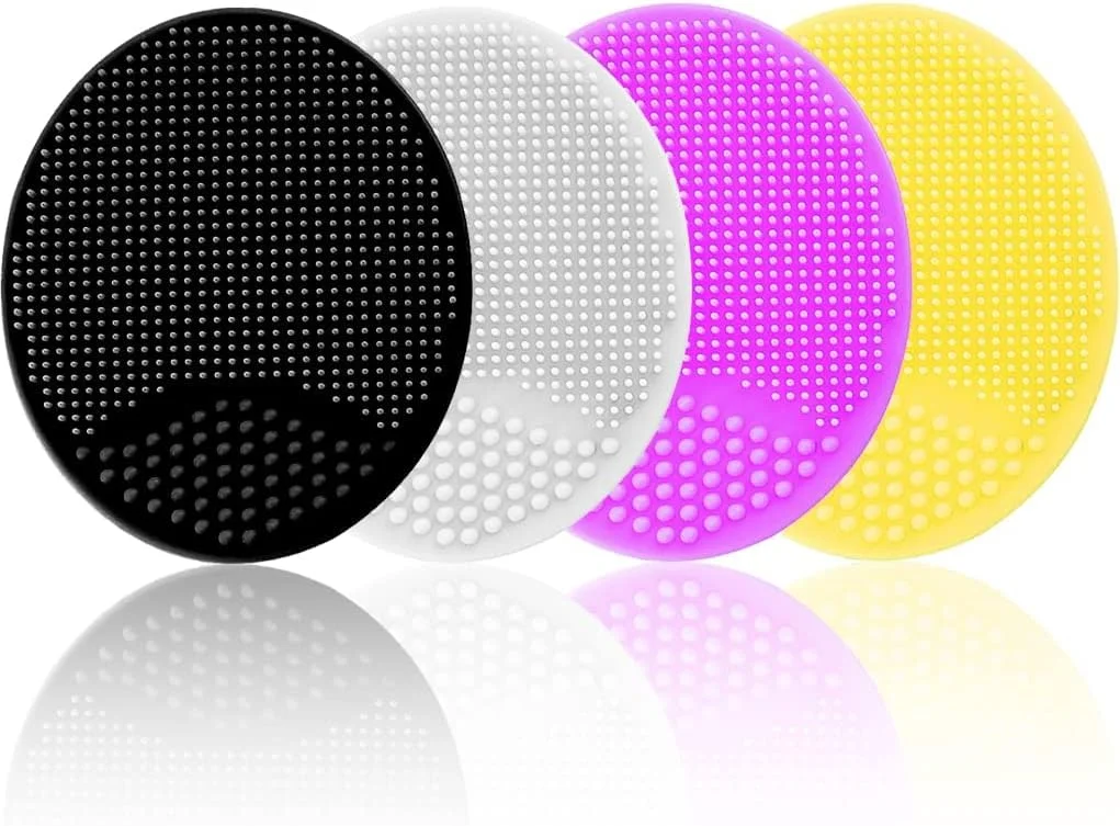 فیس اسکرابر، لایه بردار صورت، برس اسکراب صورت، برس نرم صورت، برس پاک کننده صورت سیلیکونی، پد لایه بردار صورت جوش سرسیاه و منافذ باز، برس شستشوی صورت برای پاکسازی عمیق پوست 4 عددی