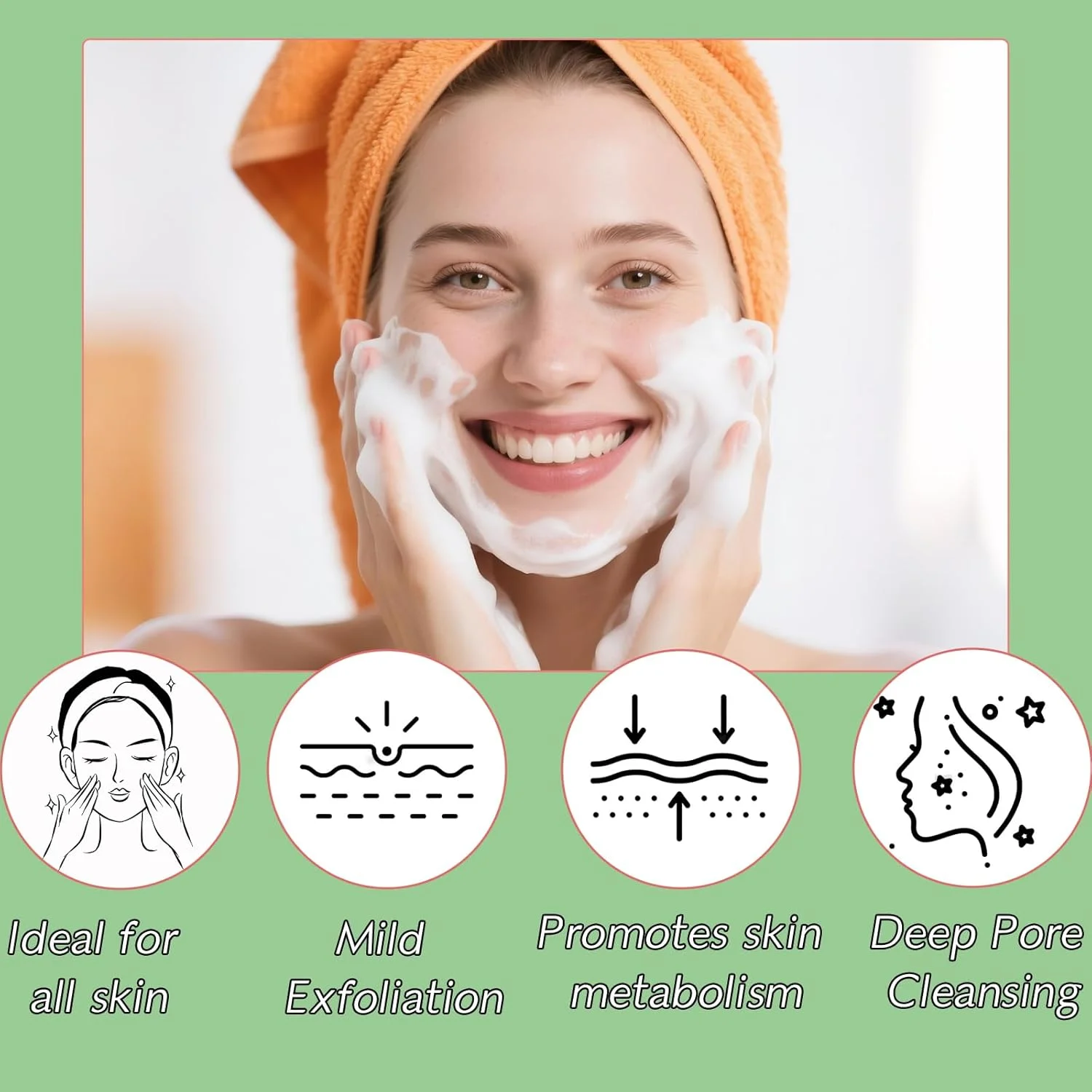 فیس اسکرابر، برس پاک کننده صورت سیلیکونی برای آقایان و بانوان، برس لایه بردار مراقبت از پوست صورت، موهای فوق العاده ظریف برای پوست های حساس، تمیز کردن آسان و کف کردن خوب (سبز)