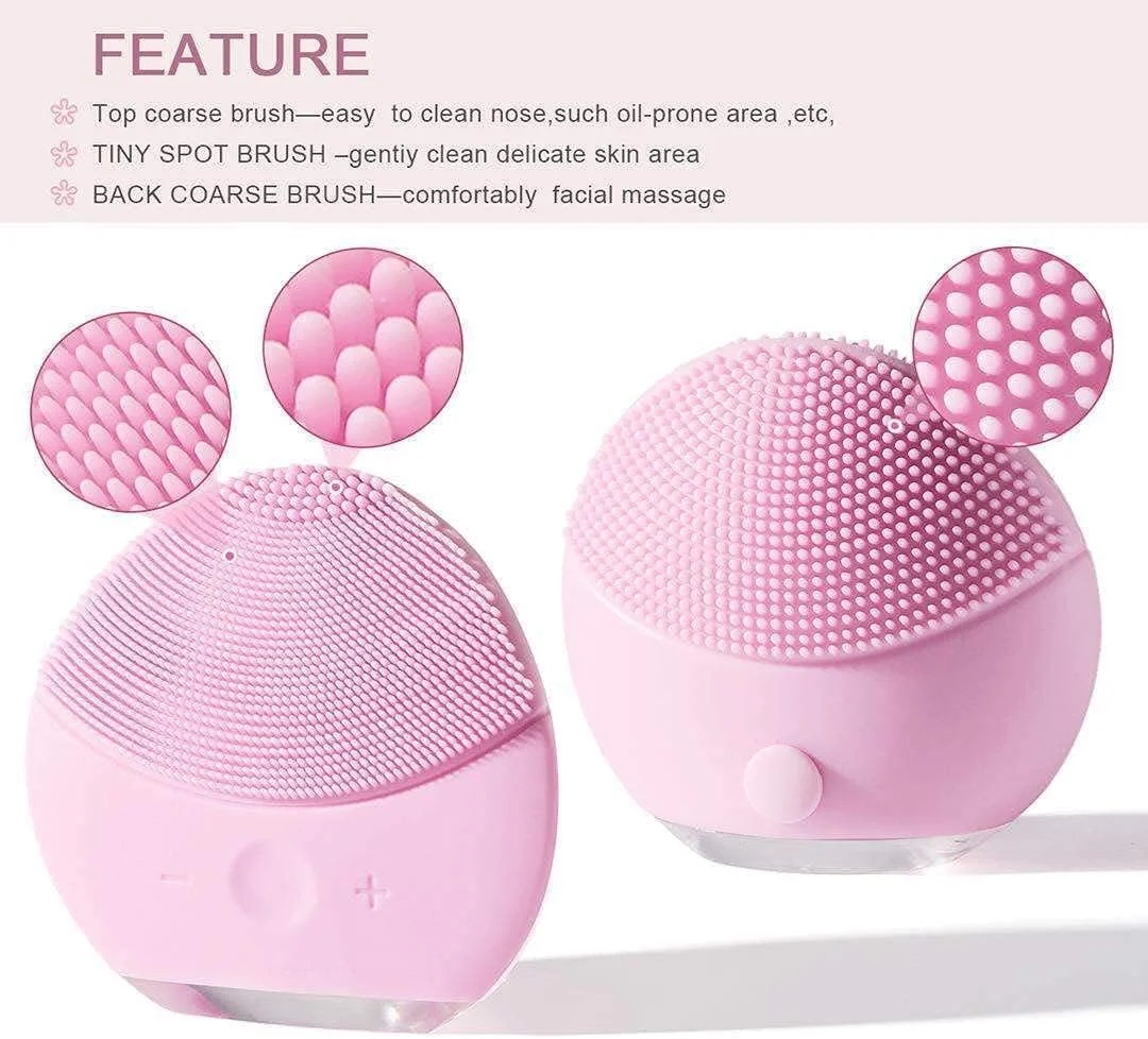 ماساژور و اسکرابر صورت - برس پاک کننده منافذ صورت سیلیکونی با لرزش و لایه برداری ملایم