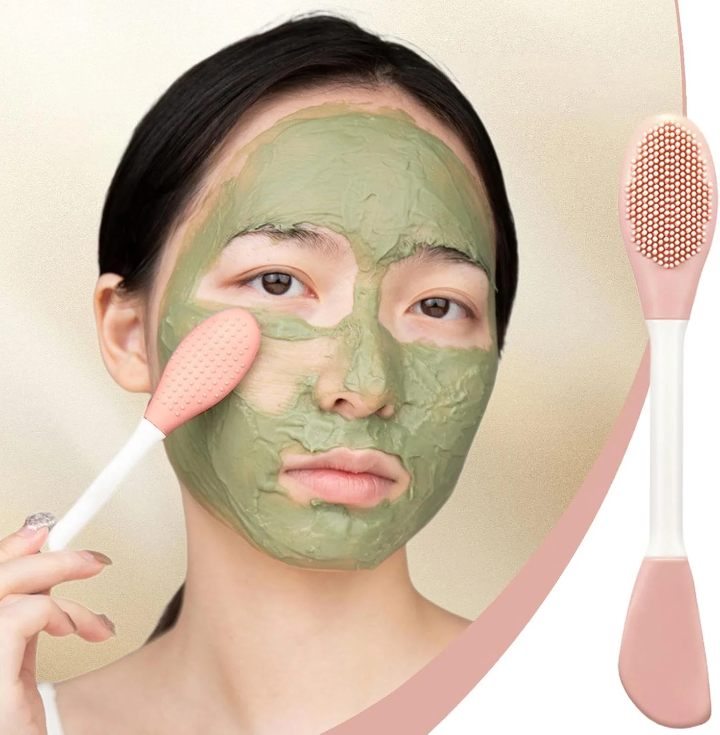 برس پاک کننده صورت، برس شستشوی خاک رس دو سر، ابزار اسکراب دسته ارگونومیک، محصولات مراقبت از پوست اپلیکاتور صورت برای مسافرت، دوش، شستشو و پاک کردن آرایش