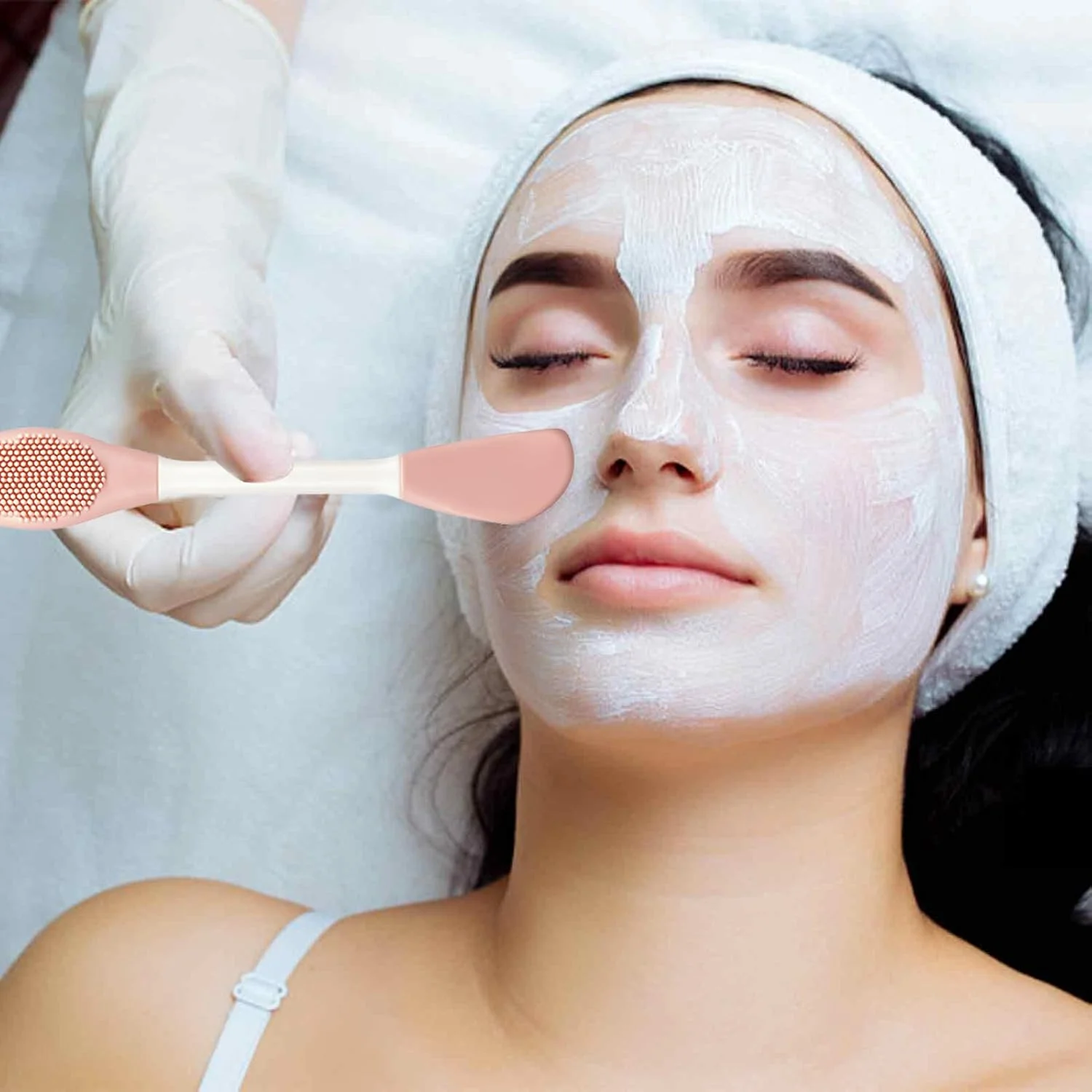 براش های صورت برای پاکسازی، اسکرابر ماساژ صورت دو سر - ابزار اسکراب پاک کننده عمیق، ابزار اپلیکاتور صورت با دسته ارگونومیک برای سالن حرفه ای خانگی