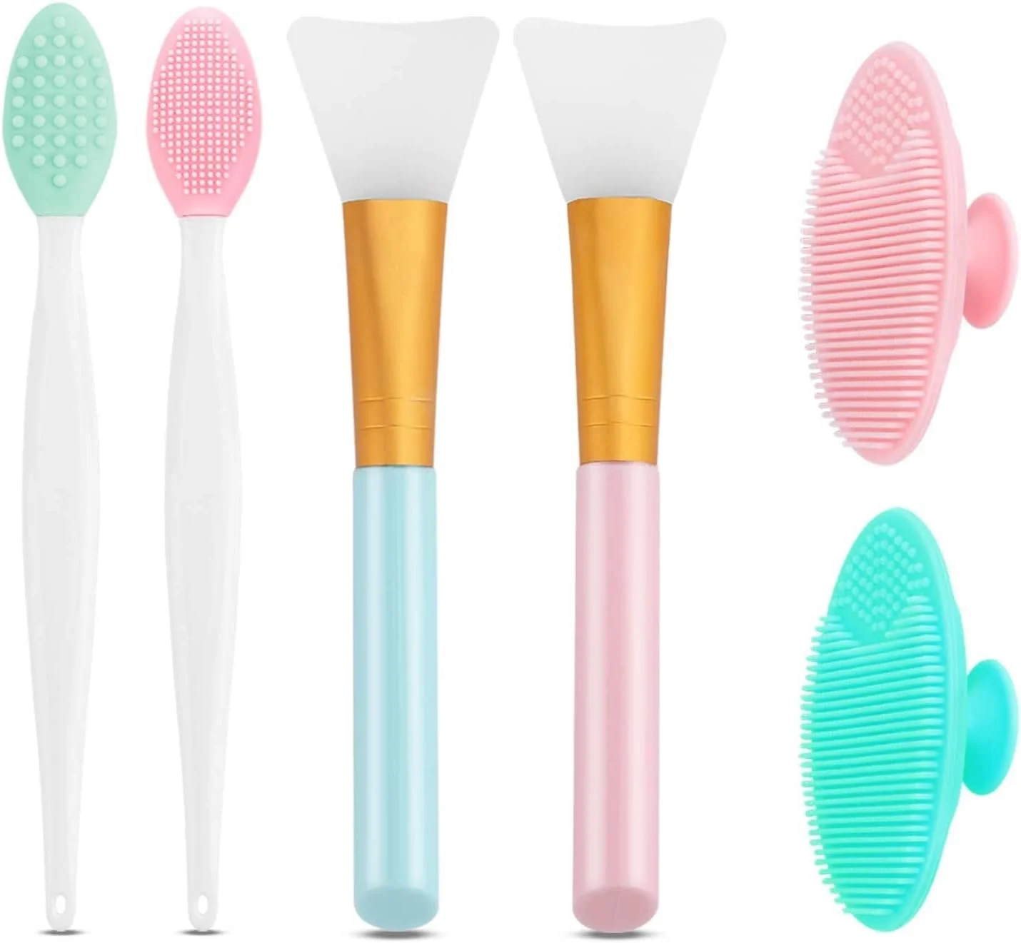 ست برس پاکسازی صورت سیلیکونی 6 تکه Defsedar، لایه بردار لب و صورت، ابزار حذف جوش سرسیاه، کیت مراقبت از پوست و زیبایی، اپلیکاتور ماسک، پاک کننده ملایم برای پوست نرم