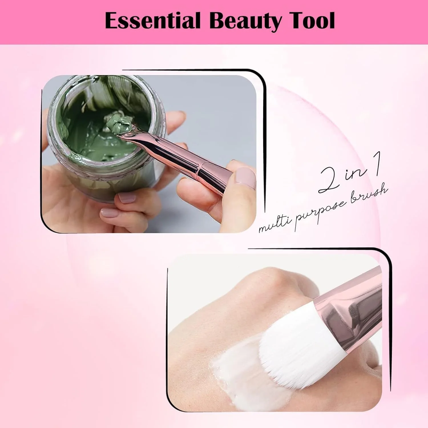 مجموعه 2 عددی برس ماسک صورت Defsedar، برس ماسک سیلیکونی و نرم با انتهای قاشقی، ابزار اپلیکاتور ماسک خاک رس برای کرم