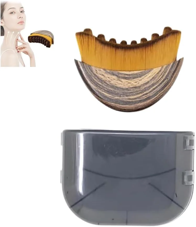 برس خشک برای فرم دهی چانه و خط فک، برس صورت کانتور لنفاوی، ماساژور تخلیه لنفاوی، طراحی ارگونومیک، متناسب با پوست، تسکین دهنده خستگی، پاک کننده صورت (1 ست)