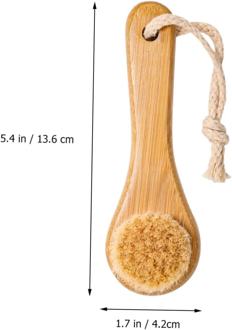 برس پاک کننده صورت موی اسب CTIRCHIU با دسته بامبو، برس لایه بردار و ماساژ ملایم برای پاکسازی روزانه صورت و مراقبت از پوست در خانه و مسافرت