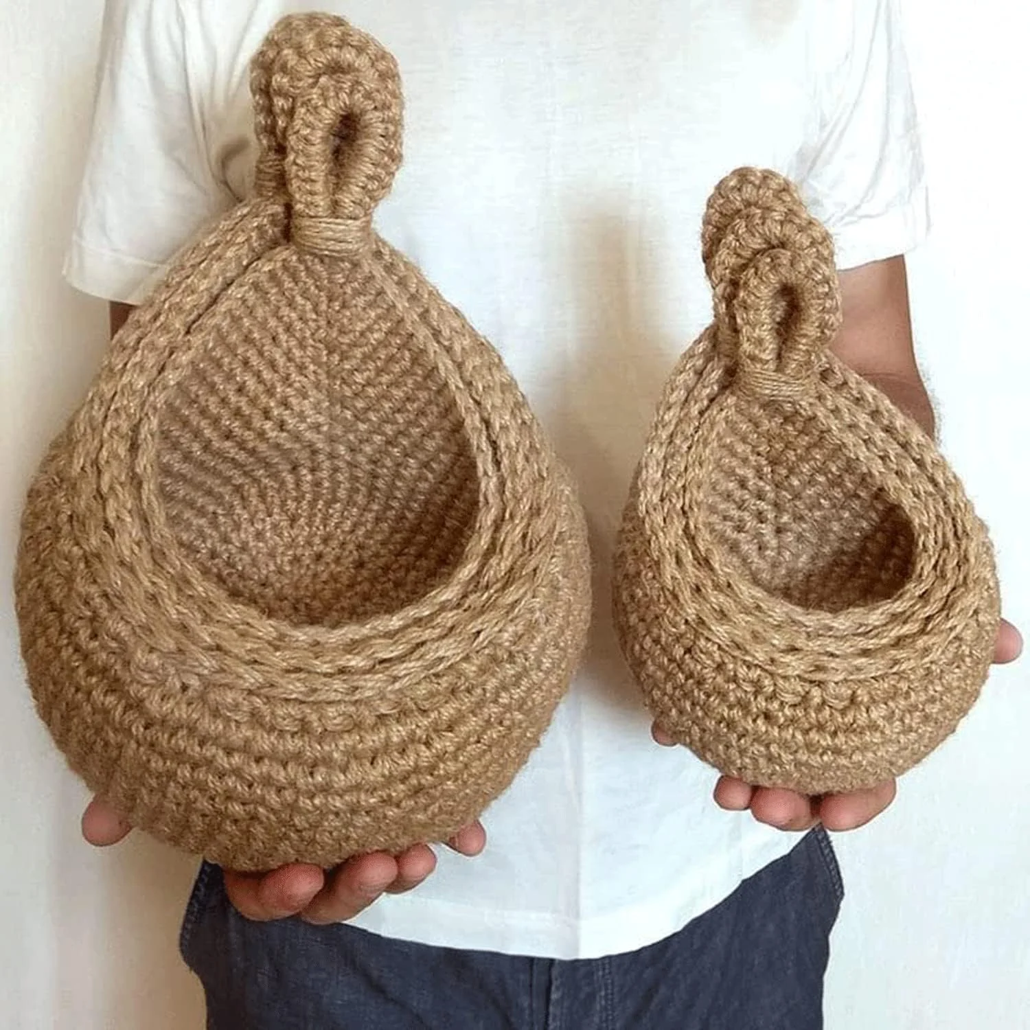 سبد آویز دیواری برای میوه و سبزیجات، سبد بافتنی دست ساز و قدیمی برای سازماندهی آشپزخانه روستایی، مناسب برای نگهداری سیب زمینی، پیاز و گل و گیاه