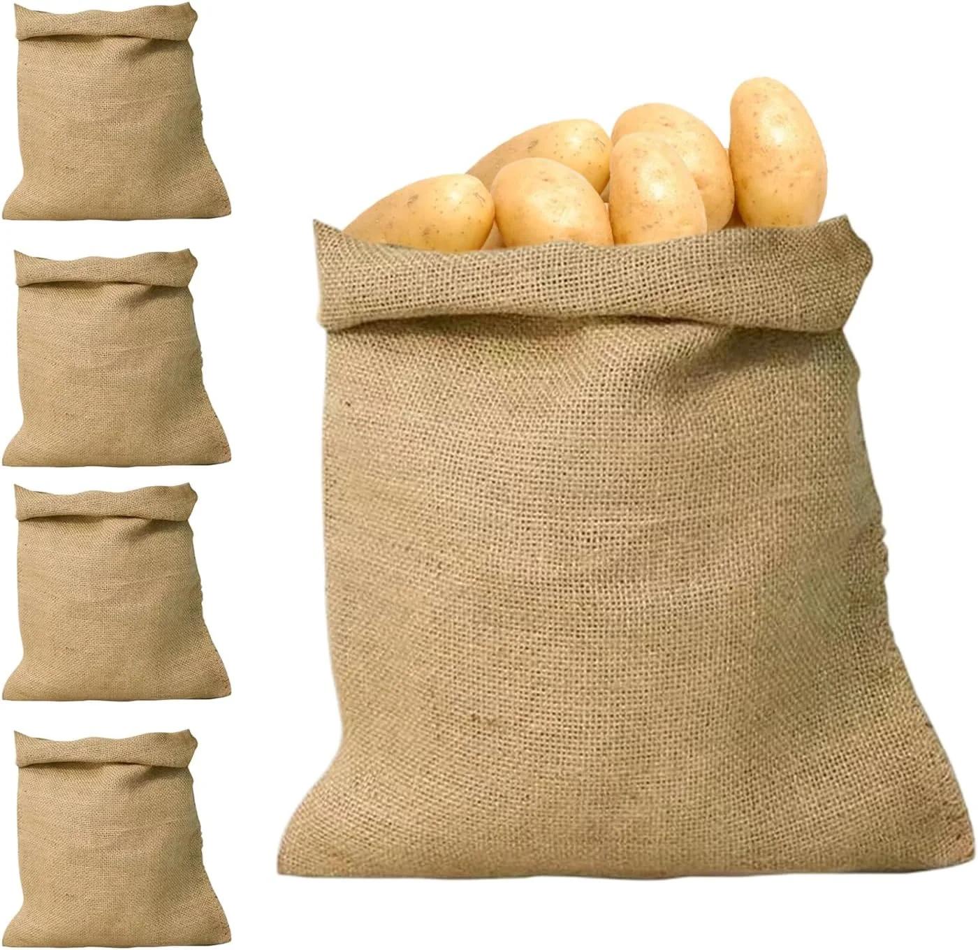 کیسه نگهداری پیاز، کیسه های جوت غلات - کیسه جوت 40x60 سانتی متر، نگهداری تنفسی مواد غذایی برای حبوبات، قهوه، بازار، انبار، میوه ها، آشپزخانه روزانه منزل و مزرعه