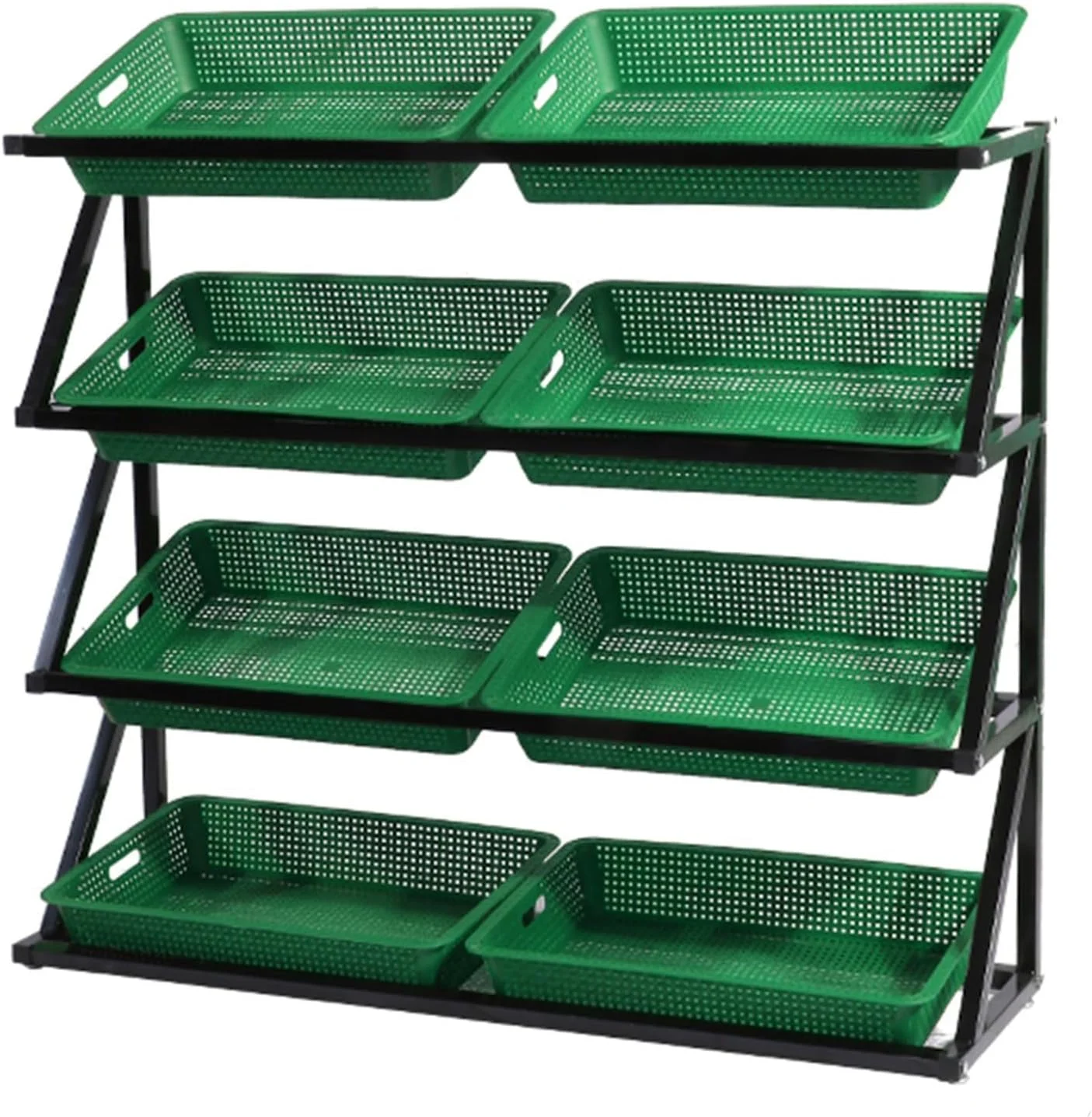 استند میوه و سبزیجات تجاری 4 طبقه، قفسه بزرگ سازمان دهنده سیب زمینی و پیاز آشپزخانه، قفسه فلزی تنقلات سوپرمارکتی برای انبار/فروشگاه خرده فروشی/بازار (سبز) استند میوه و سبزیجات تجاری 4 طبقه، قفسه بزرگ سازمان دهنده سیب زمینی و پیاز آشپزخانه، قفسه فلزی تنقلات سوپرمارکتی برای انبار/فروشگاه خرده فروشی/بازار (سبز)