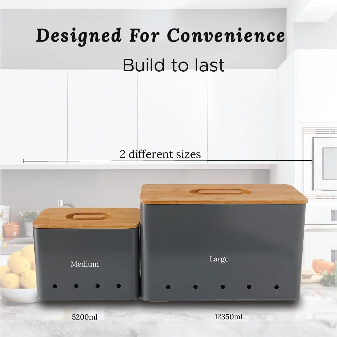 ظرف نگهداری پیاز و سیب زمینی Ekhasa برای آشپزخانه با درب (12.35 لیتر، 5.2 لیتر، مجموعه 2 عددی) | ست ظروف نگهداری مواد غذایی | جعبه های نگهداری و نظم دهنده برای آشپزخانه | جعبه های حلبی سبزیجات برای نگهداری، آبی-سبز