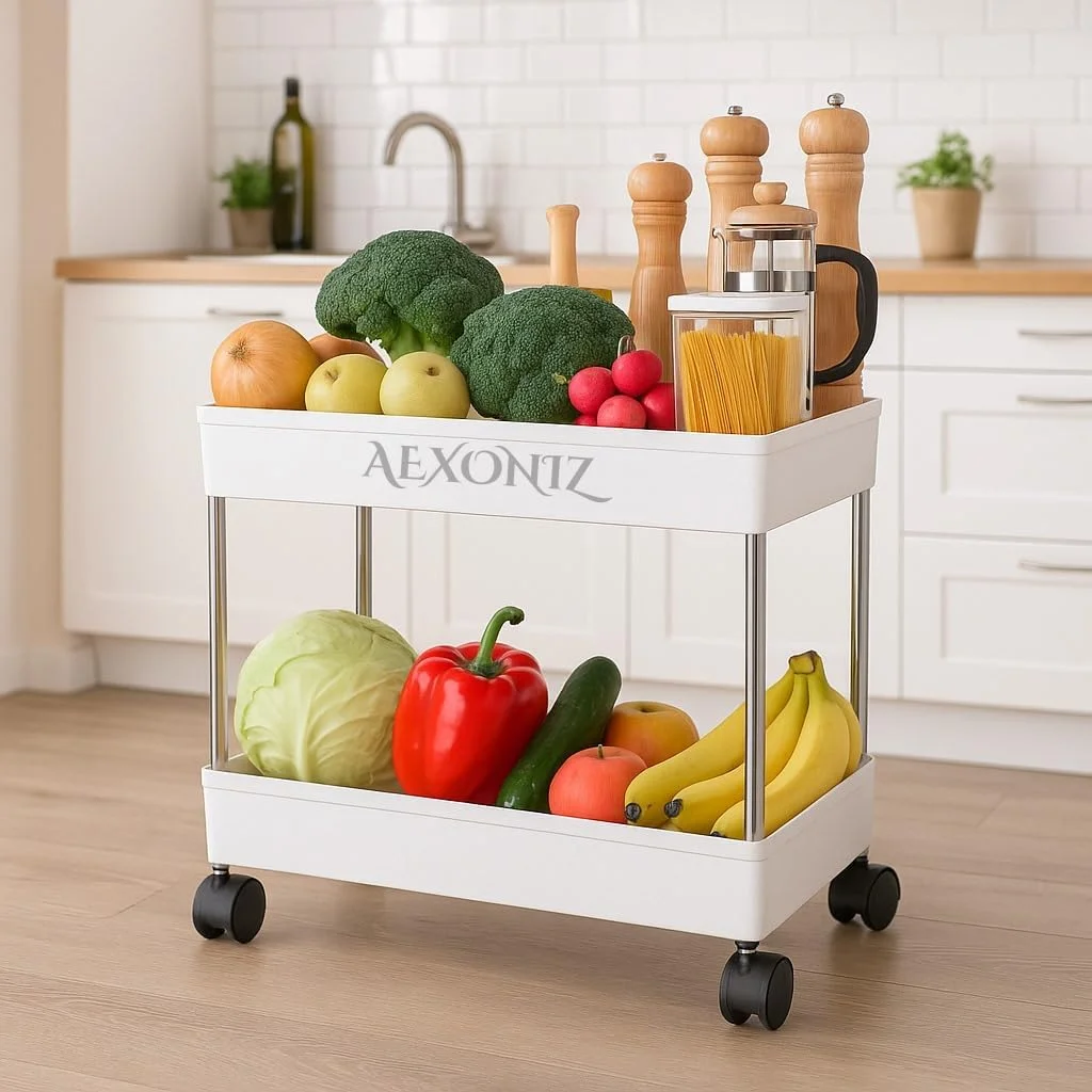 قفسه باریک چرخ دار AEXONIZ TOYS - ترولی ذخیره سازی آشپزخانه، سازمان دهنده چند منظوره چرخ دار صرفه جویی در فضا، مناسب برای کنار یخچال، ماشین لباسشویی، حمام، انبار، نگهدارنده لوازم آرایش (2 طبقه) قفسه باریک چرخ دار AEXONIZ TOYS - ترولی ذخیره سازی آشپزخانه، سازمان دهنده چند منظوره چرخ دار صرفه جویی در فضا، مناسب برای کنار یخچال، ماشین لباسشویی، حمام، انبار، نگهدارنده لوازم آرایش (2 طبقه)