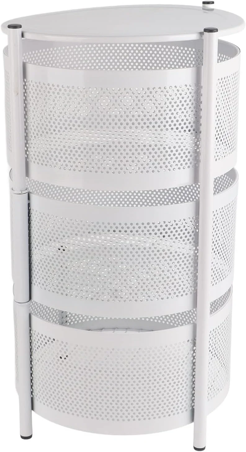 چرخ دستی سبد گردان آشپزخانه با سه طبقه سبد مربعی مشکی برای نگهداری سیب زمینی، پیاز و میوه (سفید سه طبقه گرد) چرخ دستی سبد گردان آشپزخانه با سه طبقه سبد مربعی مشکی برای نگهداری سیب زمینی، پیاز و میوه (سفید سه طبقه گرد)