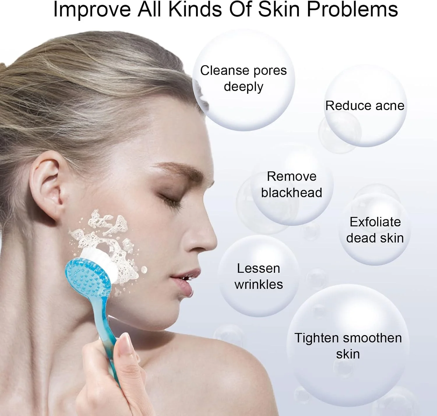 برس پاک کننده صورت بئومین در 4 رنگ، برس لایه بردار و اسکراب صورت برای مراقبت از پوست و پاک کردن آرایش (آبی، صورتی، بنفش، شفاف)