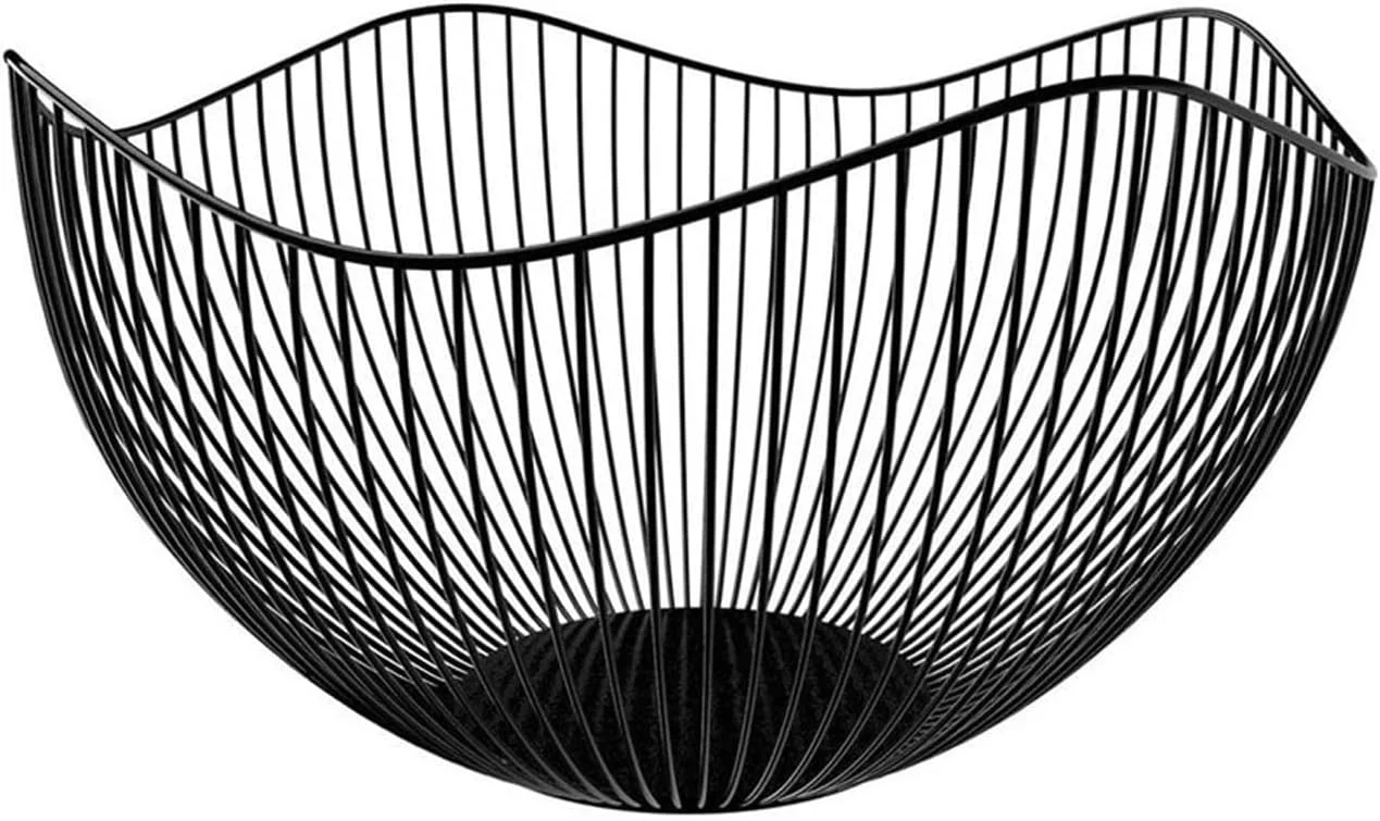 سینی میوه AUEMNUR، سبد ذخیره سازی میوه تک لایه آهنی، کاسه ظرف سبد میوه، کاسه سینی تنقلات سبد میوه رومیزی زهکشی (Hortelé)