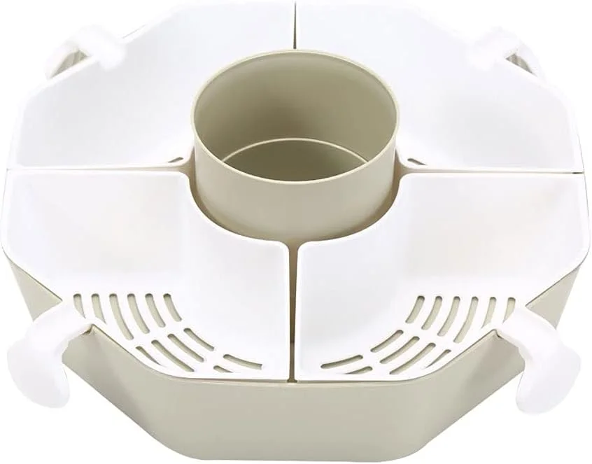 ظرف میوه AUEMNUR، بشقاب هات پات، ظرف میوه، سبد آبکش چرخان، سبد ذخیره سازی چند لایه، بشقاب مواد (بژ)