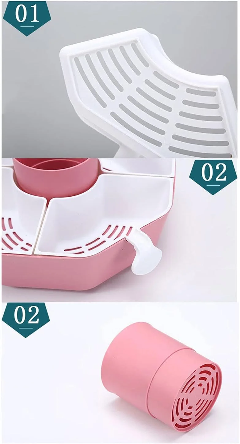 ظرف میوه AUEMNUR، بشقاب هات پات، ظرف میوه، سبد آبکش چرخان، سبد ذخیره سازی چند لایه، بشقاب مواد (بژ)