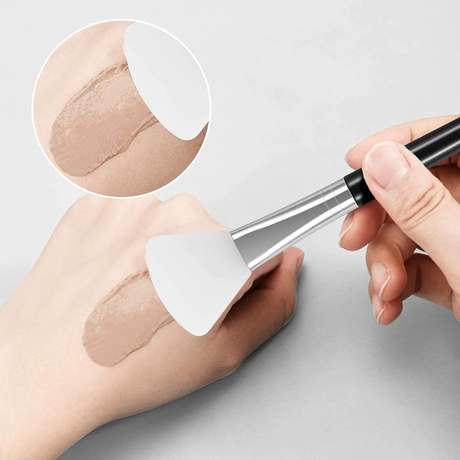 2 عدد برس سیلیکونی ماسک صورت، برس سیلیکونی انعطاف پذیر برای صورت مناسب برای ماسک های گِلی، رسی، ماسک های خانگی، لوسیون بدن و کرم BB