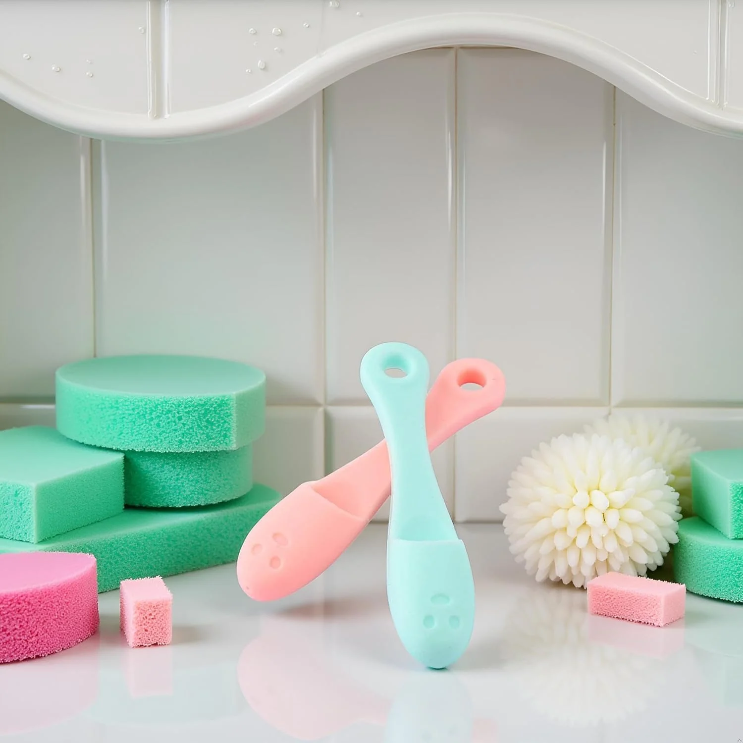 2 عدد برس پاک کننده صورت سیلیکونی، پاک کننده جوش سر سیاه، برس منافذ بینی، ابزار اسکرابر انگشتی، برس ماساژ پاک کننده پوست صورت، سبز و قرمز