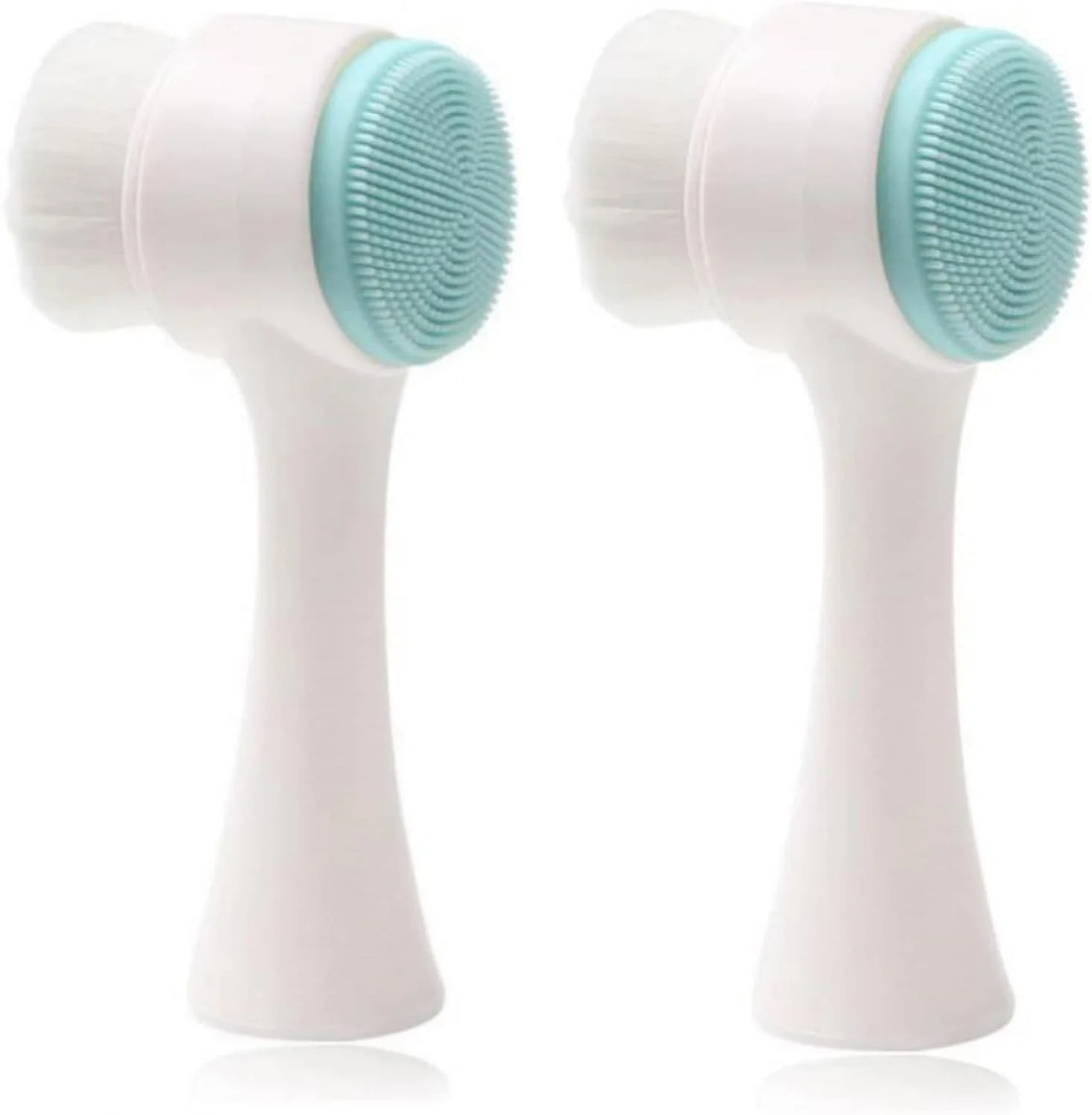 برس پاک کننده صورت 2 در 1، برس های سیلیکونی صورت برای پاکسازی و لایه برداری، برس سیلیکونی انعطاف پذیر، اسکرابر سیلیکونی صورت