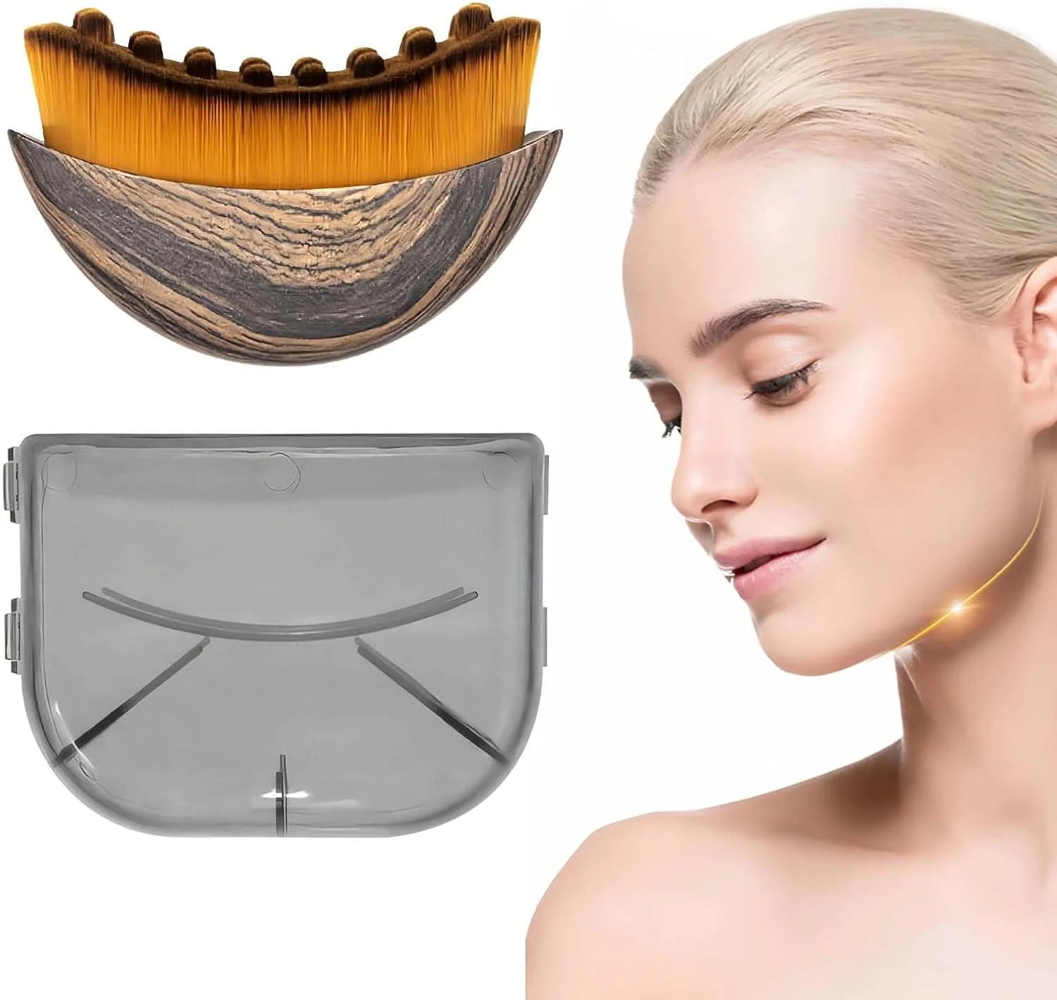 براش کانتور صورت و تخلیه لنفاوی 2025، طراحی ارگونومیک برای تناسب دقیق با پوست، ایده آل برای فرم دهی صورت و ماساژ لنفاوی