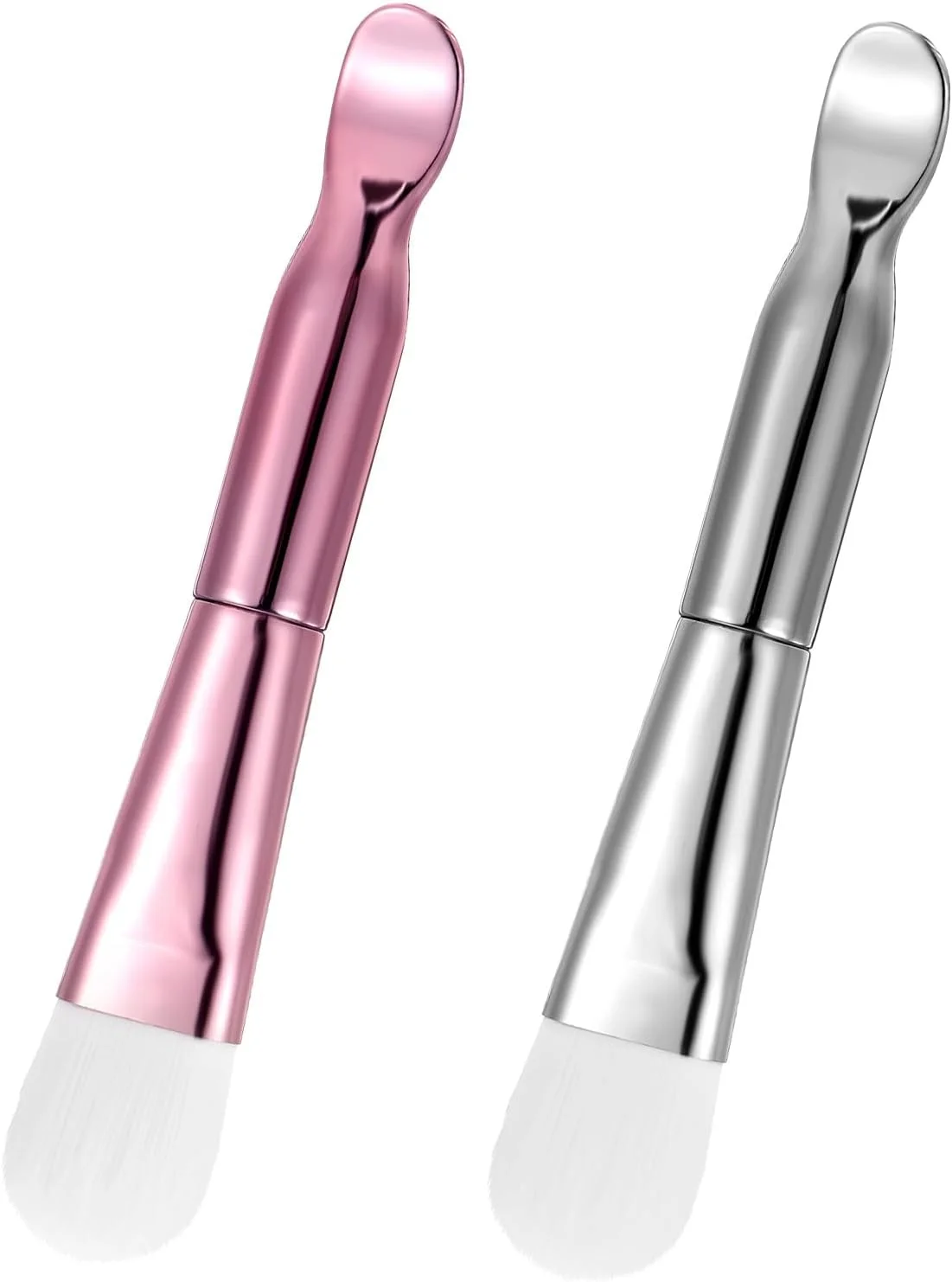 2 عدد اپلیکاتور ماسک صورت، برس ماسک صورت، اپلیکاتور سیلیکونی بادوام، ابزار کاردک ماسک صورت نرم، برس دوگانه قابل استفاده مجدد برای ضد پیری برای ماسک های صورت رسی، کرمی، ژلی و گلی