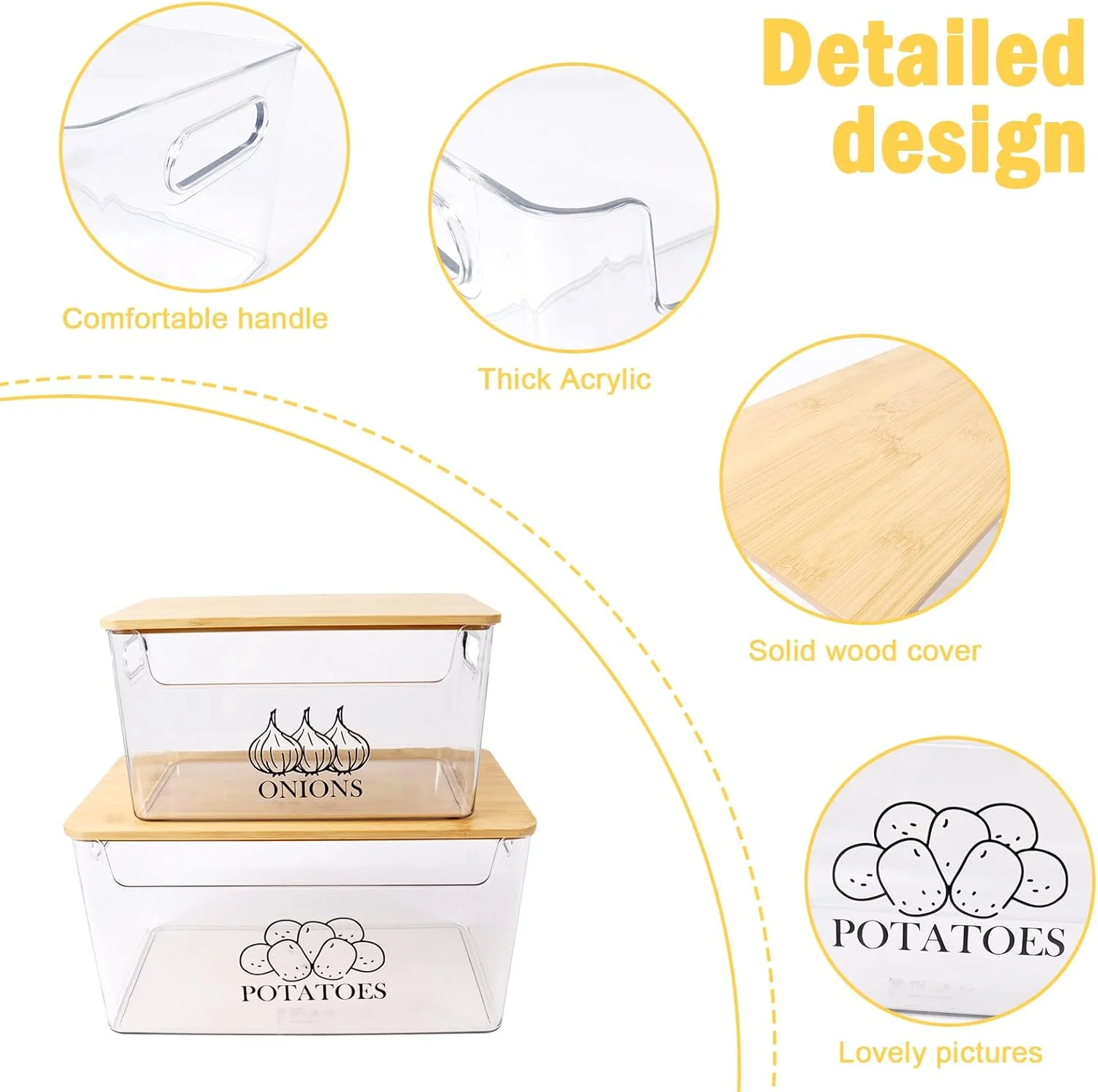 ظرف نگهداری سیب زمینی و پیاز Xbopetda، سطل سیب زمینی با درب بامبو، ظرف شفاف اکریلیک نگهداری سیب زمینی و پیاز، ست 2 عددی قابل چیدن، سازمان دهنده کابینت آشپزخانه برای سیب زمینی و پیاز - شفاف ظرف نگهداری سیب زمینی و پیاز Xbopetda، سطل سیب زمینی با درب بامبو، ظرف شفاف اکریلیک نگهداری سیب زمینی و پیاز، ست 2 عددی قابل چیدن، سازمان دهنده کابینت آشپزخانه برای سیب زمینی و پیاز - شفاف