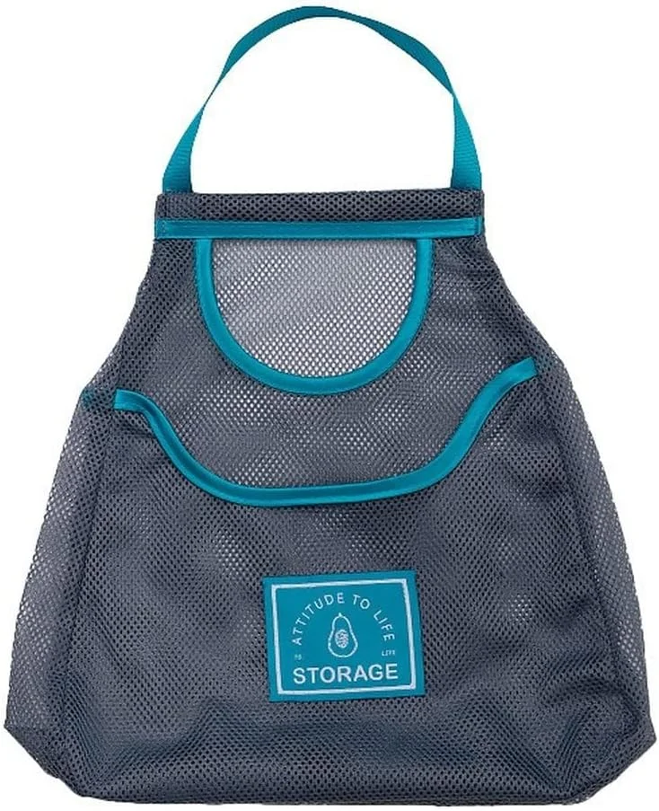 WONDERVY 6 عدد کیسه توری نگهداری، کیسه سبزیجات آویز قابل استفاده مجدد، سبد میوه قابل شستشو برای سیر، سیب زمینی، پیاز (B)