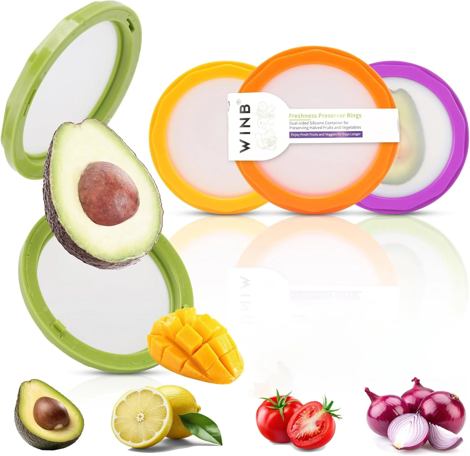 نگهدارنده آووکادو و پیاز وینب - ست 4 تکه ظروف سیلیکونی نگهداری مواد غذایی، چند منظوره و ایده آل برای لیمو، گوجه فرنگی، سیب زمینی، سیر نگهدارنده آووکادو و پیاز وینب - ست 4 تکه ظروف سیلیکونی نگهداری مواد غذایی، چند منظوره و ایده آل برای لیمو، گوجه فرنگی، سیب زمینی، سیر