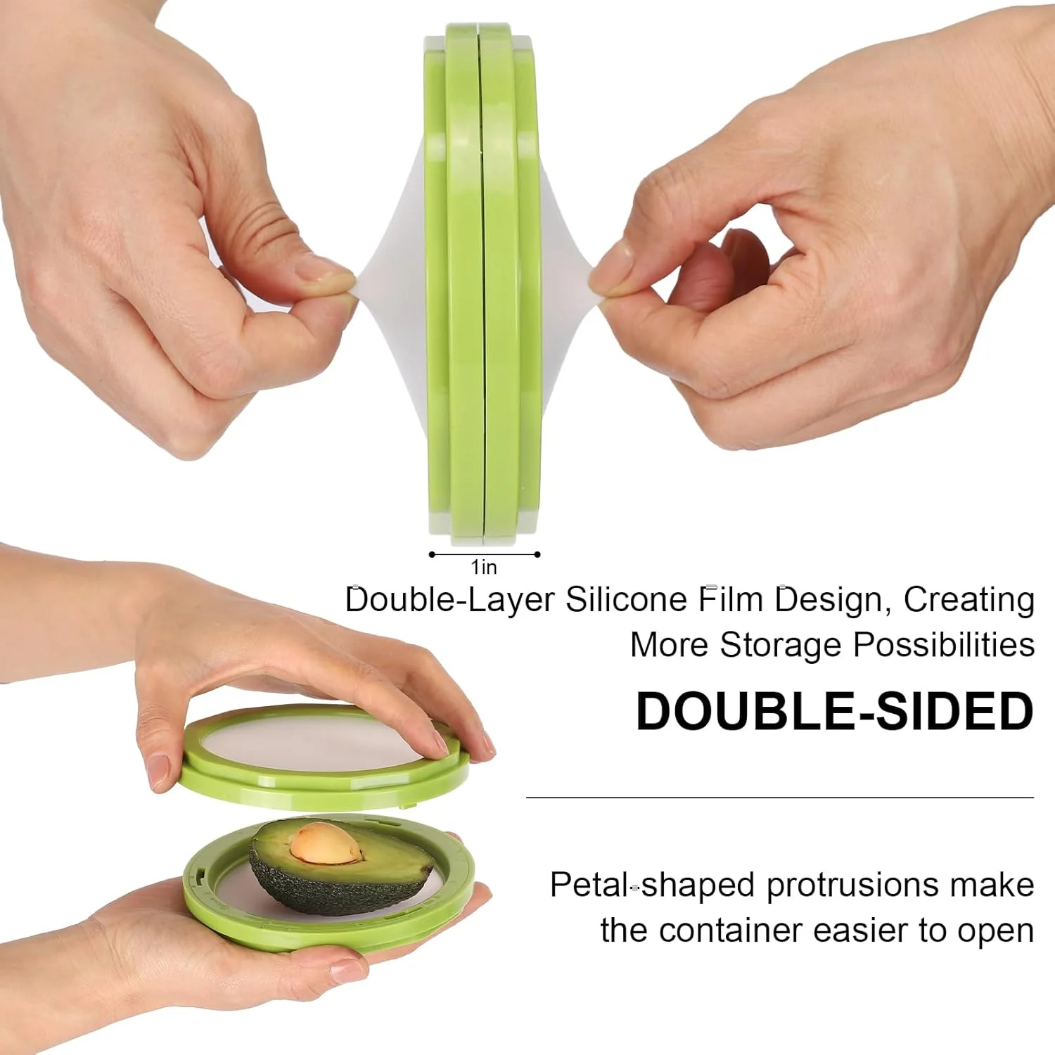 نگهدارنده آووکادو و پیاز وینب - ست 4 تکه ظروف سیلیکونی نگهداری مواد غذایی، چند منظوره و ایده آل برای لیمو، گوجه فرنگی، سیب زمینی، سیر