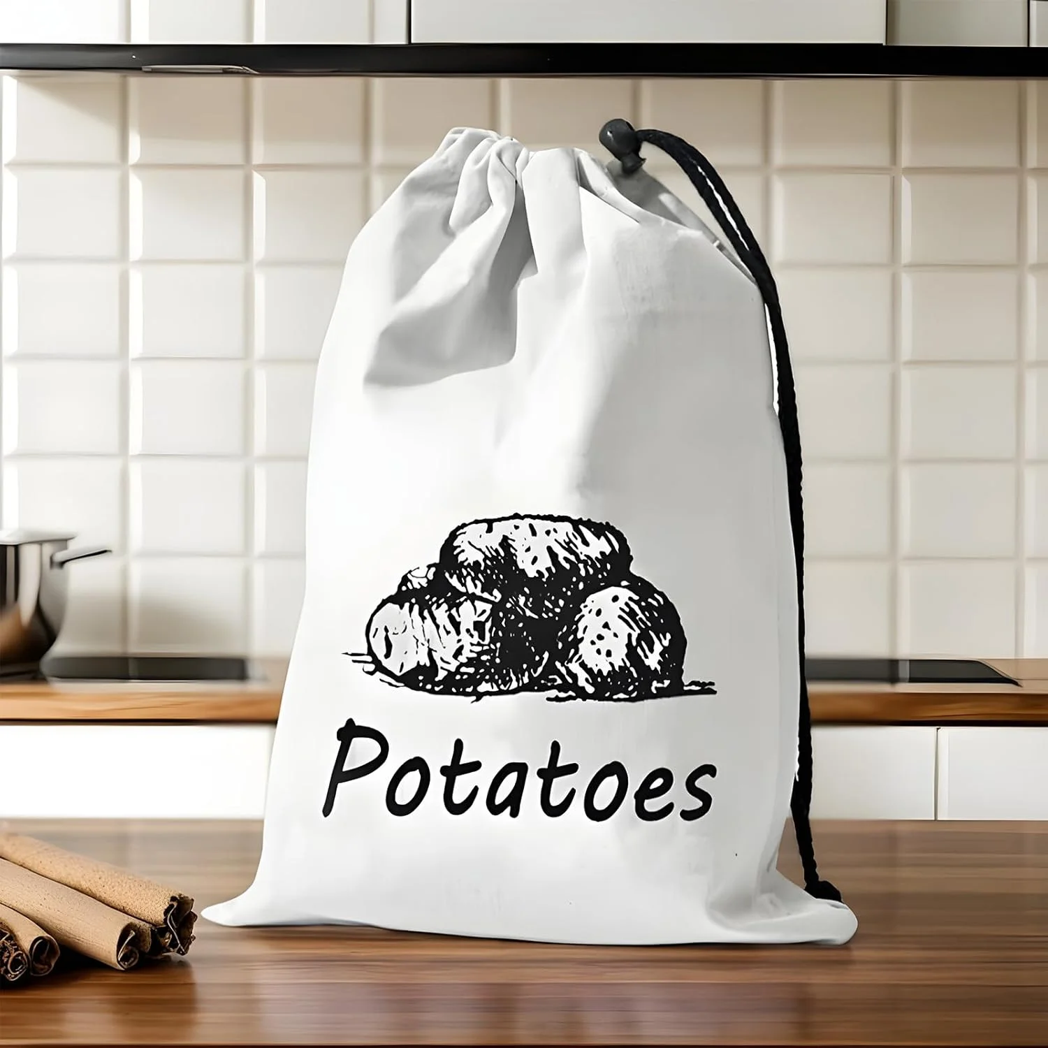 کیسه نگهداری سیب زمینی | کیسه های نگهداری پیاز و سبزیجات | کیسه قابل شستشو و استفاده مجدد با بند کشی، ظرف بزرگ مواد غذایی، سطل سبزیجات برای میوه ها، انبار مواد غذایی