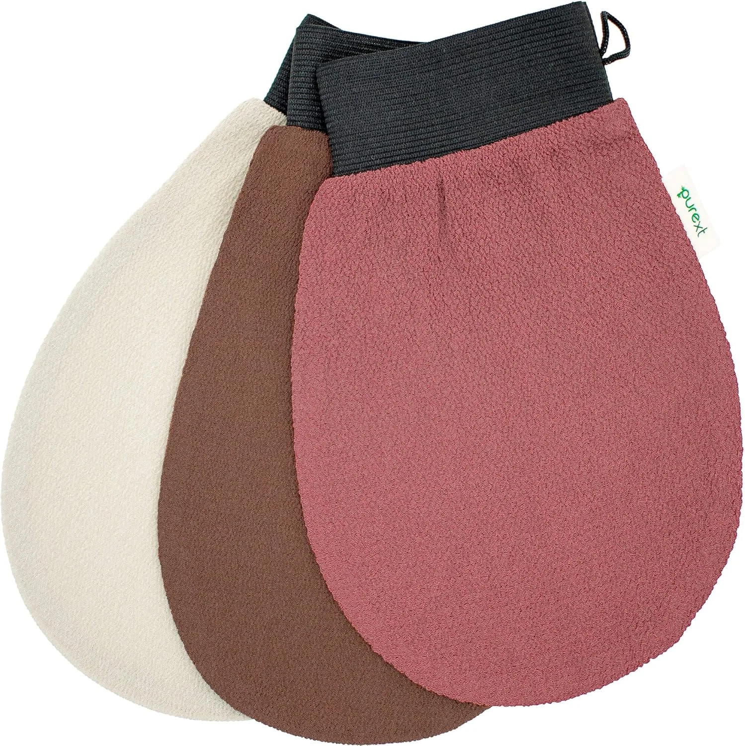 دستکش های لایه بردار PureXT 3 - کیسه حمام لایه بردار بدن - دستکش های لایه بردار برای پاک کردن برنزه کننده مصنوعی (مخلوط) دستکش های لایه بردار PureXT 3 - کیسه حمام لایه بردار بدن - دستکش های لایه بردار برای پاک کردن برنزه کننده مصنوعی (مخلوط)