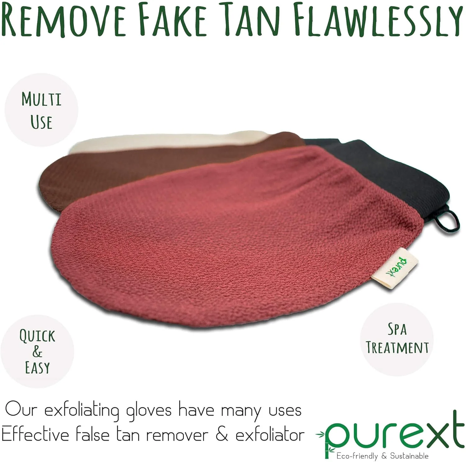 دستکش های لایه بردار PureXT 3 - کیسه حمام لایه بردار بدن - دستکش های لایه بردار برای پاک کردن برنزه کننده مصنوعی (مخلوط) دستکش های لایه بردار PureXT 3 - کیسه حمام لایه بردار بدن - دستکش های لایه بردار برای پاک کردن برنزه کننده مصنوعی (مخلوط)