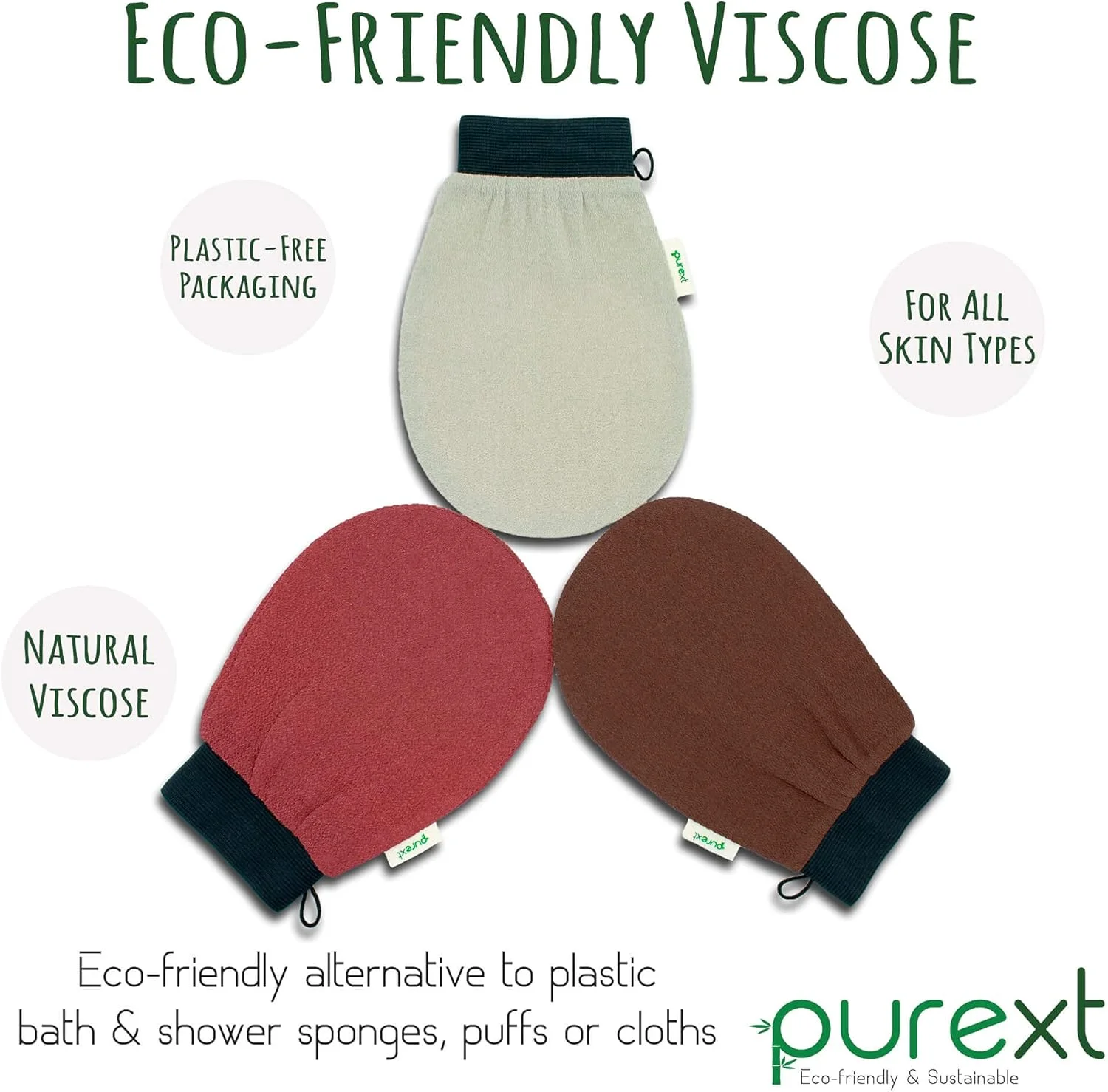 دستکش های لایه بردار PureXT 3 - کیسه حمام لایه بردار بدن - دستکش های لایه بردار برای پاک کردن برنزه کننده مصنوعی (مخلوط) دستکش های لایه بردار PureXT 3 - کیسه حمام لایه بردار بدن - دستکش های لایه بردار برای پاک کردن برنزه کننده مصنوعی (مخلوط)