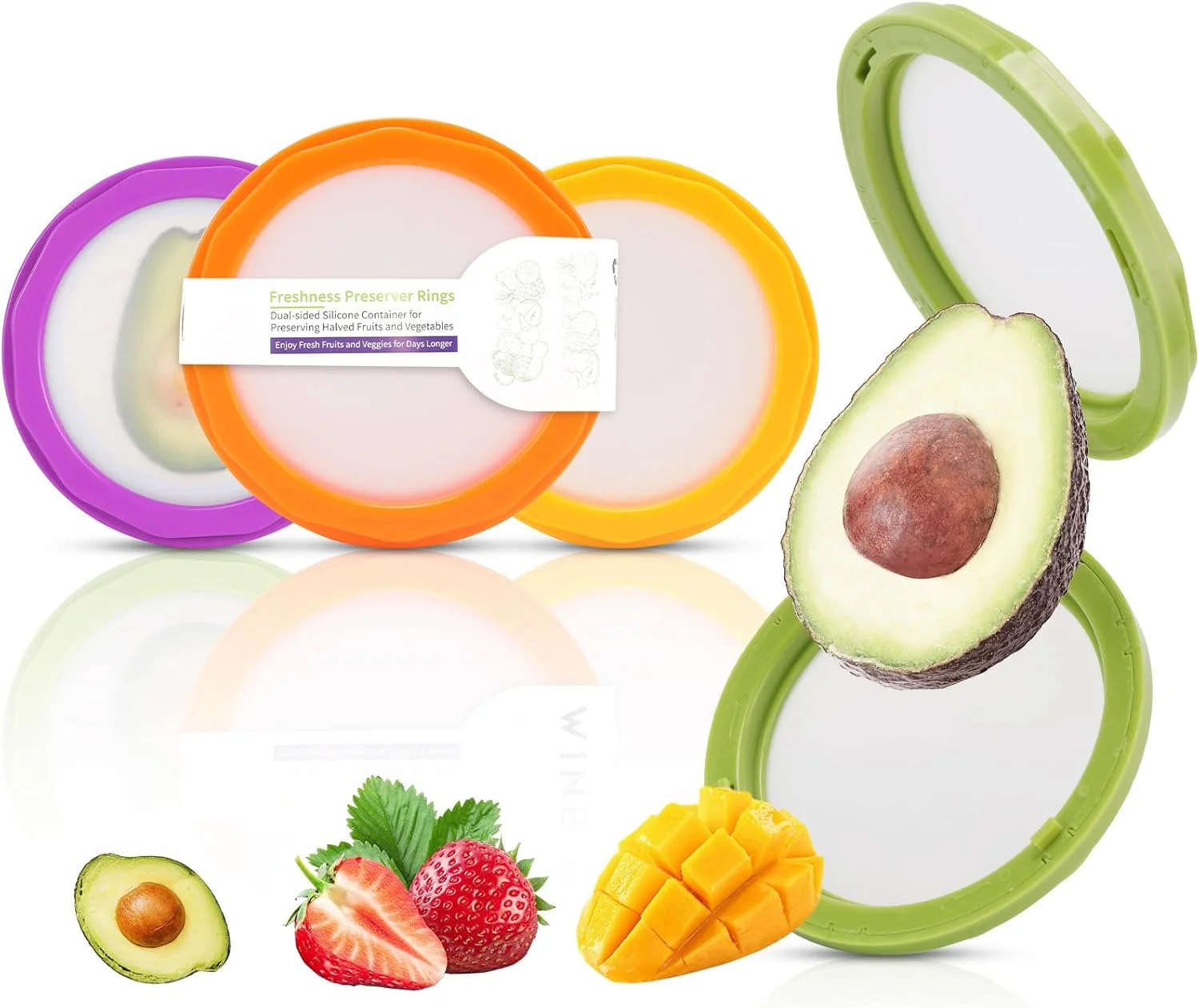 ست 4 عددی نگهدارنده آووکادو و پیاز Twinboster، جعبه نگهداری میوه سیلیکونی، چند منظوره و ایده آل برای لیمو، پنیر، گوجه فرنگی، سیب زمینی، سیر ست 4 عددی نگهدارنده آووکادو و پیاز Twinboster، جعبه نگهداری میوه سیلیکونی، چند منظوره و ایده آل برای لیمو، پنیر، گوجه فرنگی، سیب زمینی، سیر