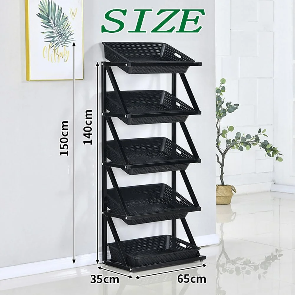 قفسه نمایشگاهی فروشگاهی TVQL، سبد ذخیره سازی تنقلات با ظرفیت بزرگ برای انبار/فروشگاه/بازار، سازمان دهنده سیب زمینی و پیاز آشپزخانه