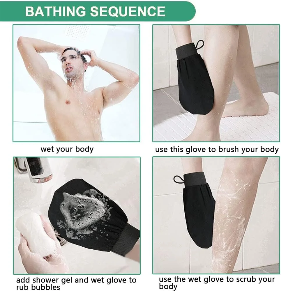 دستکش لایه بردار ORiTi، بسته 4 عددی، اسکرابر بدن، دستکش لایه بردار برای بدن، لایه بردار پوست مرده، اسکرابر برای حمام و اسپا بانوان دستکش لایه بردار ORiTi، بسته 4 عددی، اسکرابر بدن، دستکش لایه بردار برای بدن، لایه بردار پوست مرده، اسکرابر برای حمام و اسپا بانوان