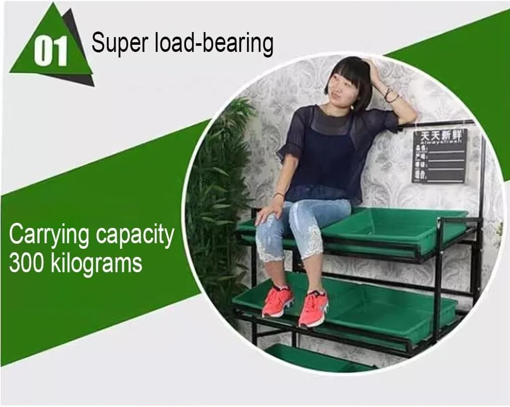 قفسه نگهداری میوه و سبزیجات فروشگاهی، قفسه تنقلات ایستاده با جعبه نگهداری جداشدنی برای پیاز، سیب زمینی و سبزیجات (رنگ: مشکی-B، اندازه: 120x60x177cm) قفسه نگهداری میوه و سبزیجات فروشگاهی، قفسه تنقلات ایستاده با جعبه نگهداری جداشدنی برای پیاز، سیب زمینی و سبزیجات (رنگ: مشکی-B، اندازه: 120x60x177cm)