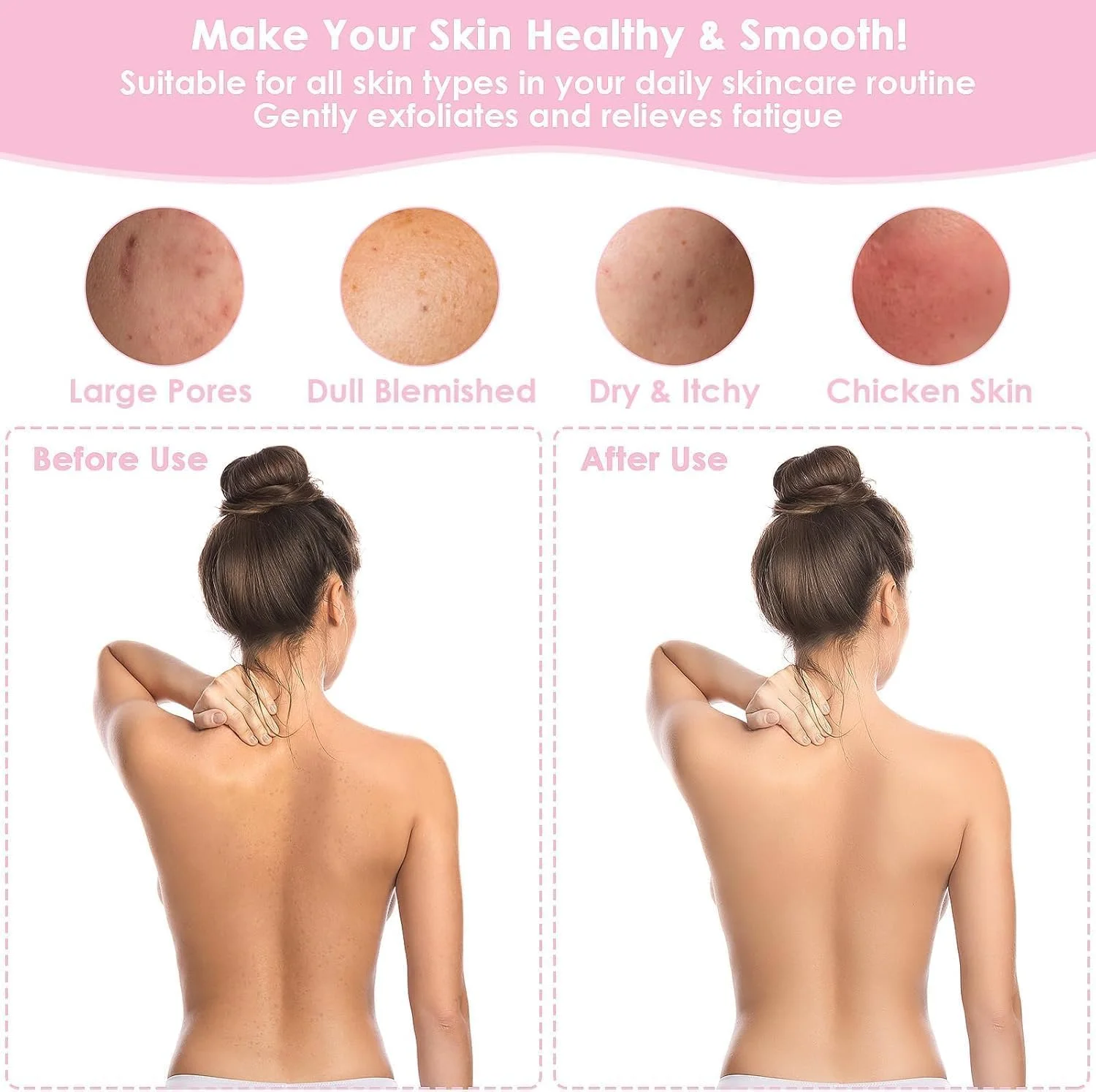 دستکش لایه بردار عمیق MOMENT برای بدن، دستکش لایه بردار کره ای، اسکرابر بدن برای حمام، از بین برنده پوست مرده، کراتوز پیلاریس (2 عدد مشکی)