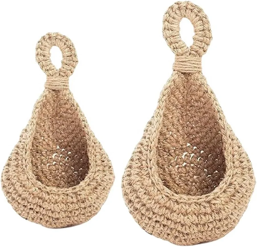 سبد ذخیره سازی سیب زمینی و پیاز کنفی برای دکور آشپزخانه به سبک بوهمی، سبد آویز میوه برای آشپزخانه