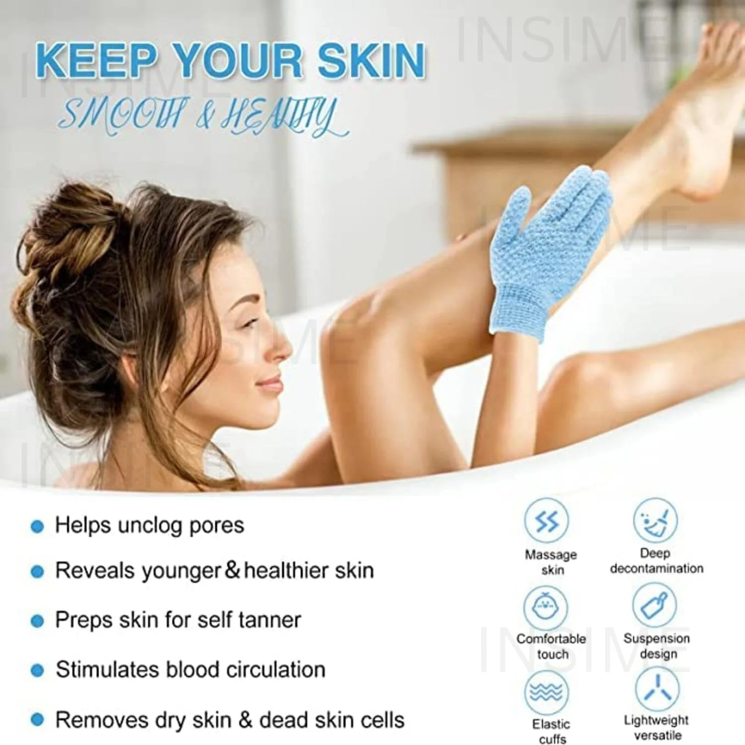 دستکش های لایه بردار بدن برای حمام اینسیمه (2 جفت) | دستکش های لایه بردار عمیق با بافت دوگانه برای از بین بردن پوست مرده | ماساژ اسپا، اسکرابر بدن، دستکش های حمام برای زنان و مردان دستکش های لایه بردار بدن برای حمام اینسیمه (2 جفت) | دستکش های لایه بردار عمیق با بافت دوگانه برای از بین بردن پوست مرده | ماساژ اسپا، اسکرابر بدن، دستکش های حمام برای زنان و مردان