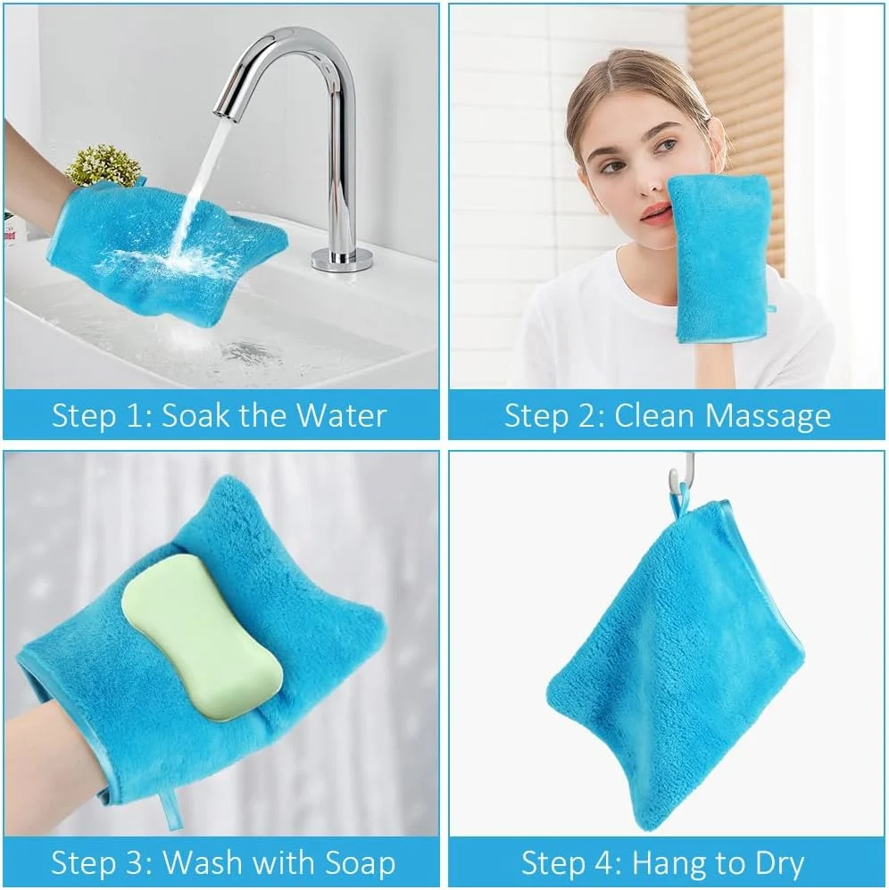 دستکش های لیف حمام میکروفایبر هاتوت، بسته 8 عددی، 15x20 سانتی متر، دستکش های نرم شستشوی صورت، دستکش های پاک کننده صورت، دستکش نرم صورت، پارچه اسپا حمام، دستکش های پاک کننده آرایش قابل استفاده مجدد (4 رنگ) دستکش های لیف حمام میکروفایبر هاتوت، بسته 8 عددی، 15x20 سانتی متر، دستکش های نرم شستشوی صورت، دستکش های پاک کننده صورت، دستکش نرم صورت، پارچه اسپا حمام، دستکش های پاک کننده آرایش قابل استفاده مجدد (4 رنگ)