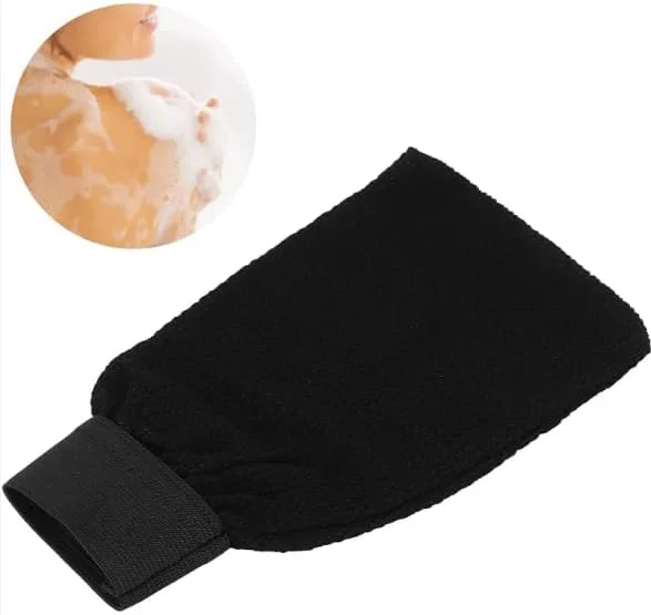 دستکش لایه بردار حمام مراکشی گلوبال استار مشکی مدل BM-897، دستکش لوفا، دستکش لایه بردار