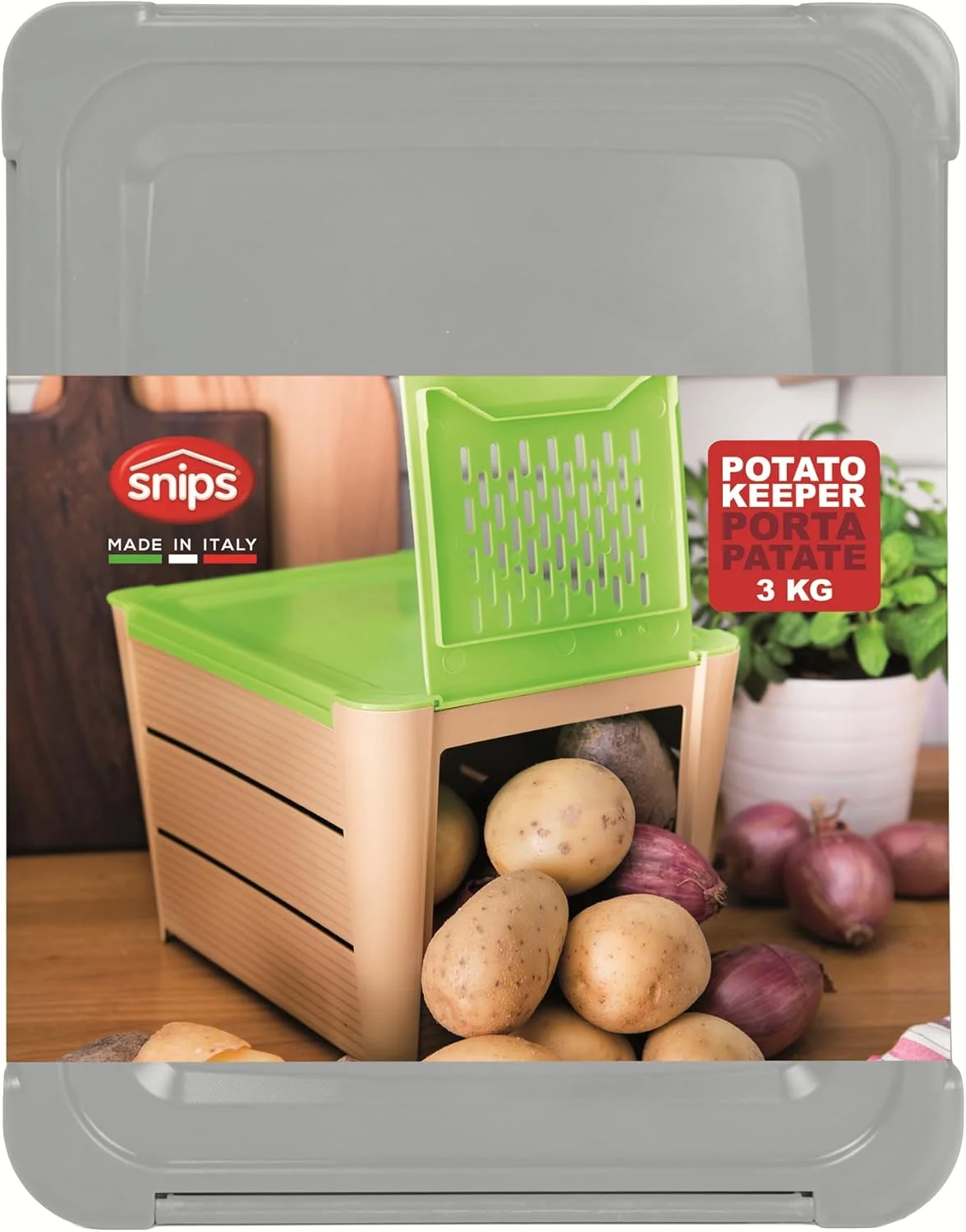 ظرف نگهداری سیب زمینی SnipsLock، خاکستری تیره/سفید، پیش فرض ظرف نگهداری سیب زمینی SnipsLock، خاکستری تیره/سفید، پیش فرض